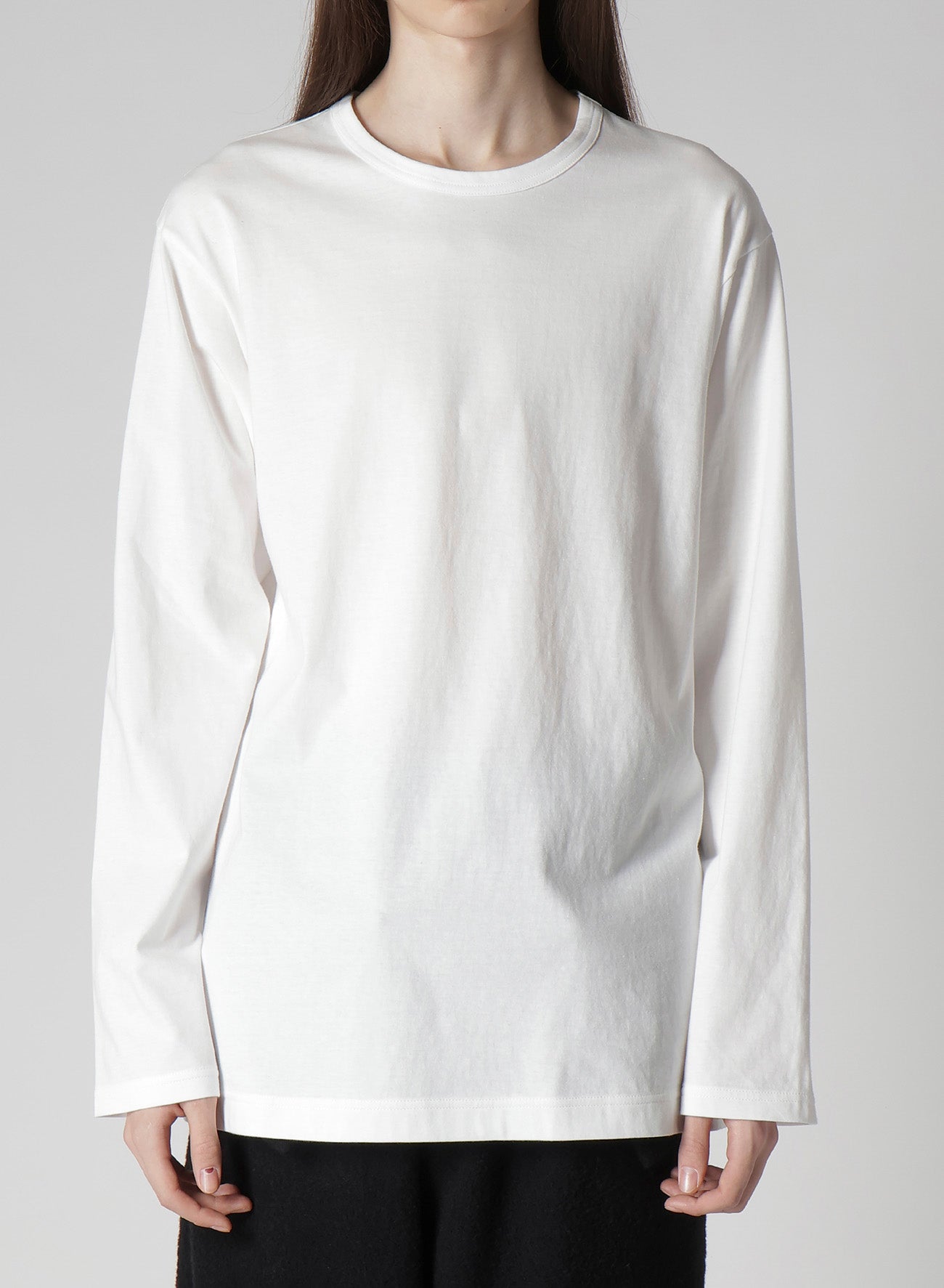 Soft Cotton Single Jersey Round Neck Long Sleeve T-Shirt - Comfortable & Breathable for Everyday Wear, Casual Outfits, and Layering