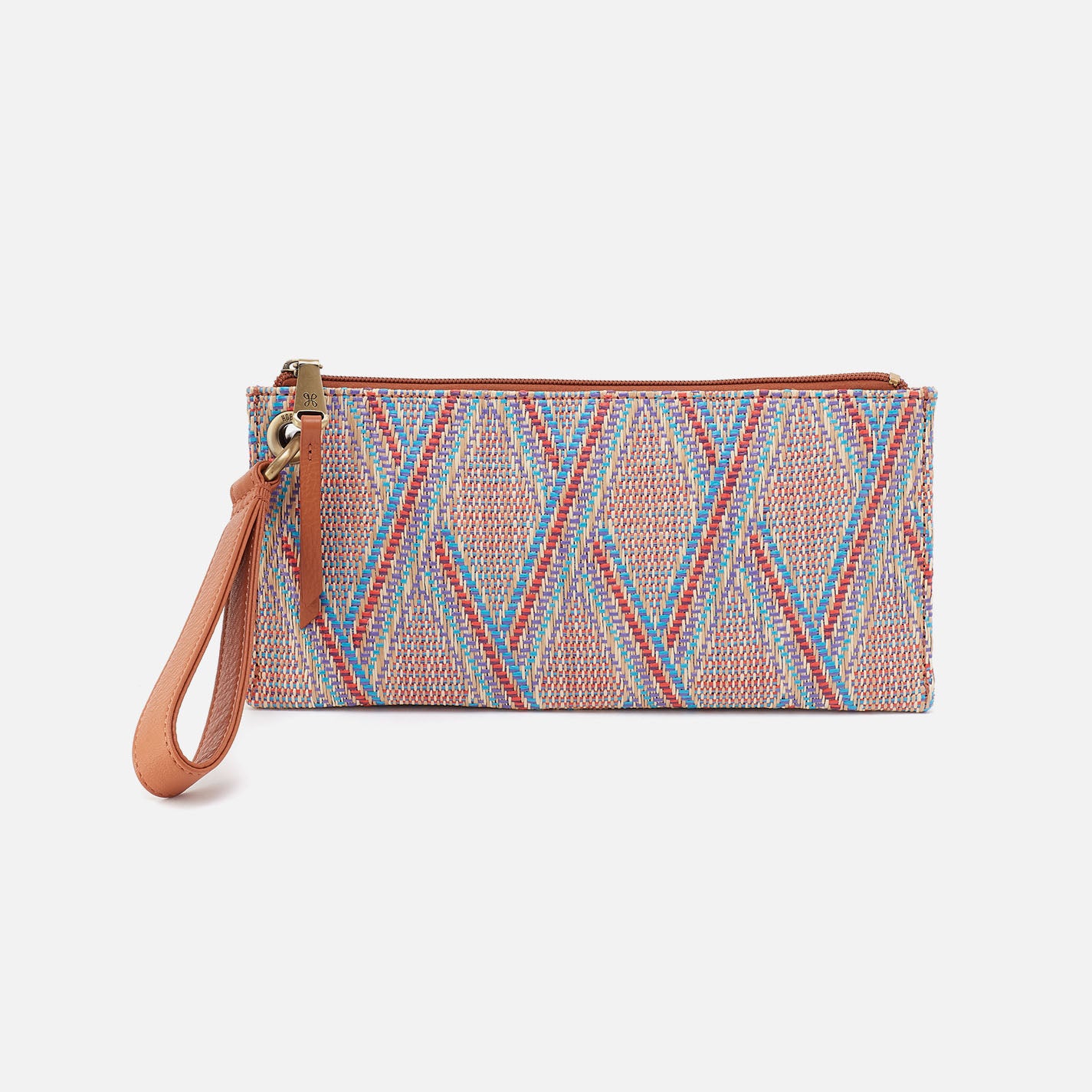 Vida Wristlet Handbag - Multi Weave Crossbody Purse with Leather Trim in Sunset Raffia | Perfect for Women's Everyday Use, Travel & Shopping