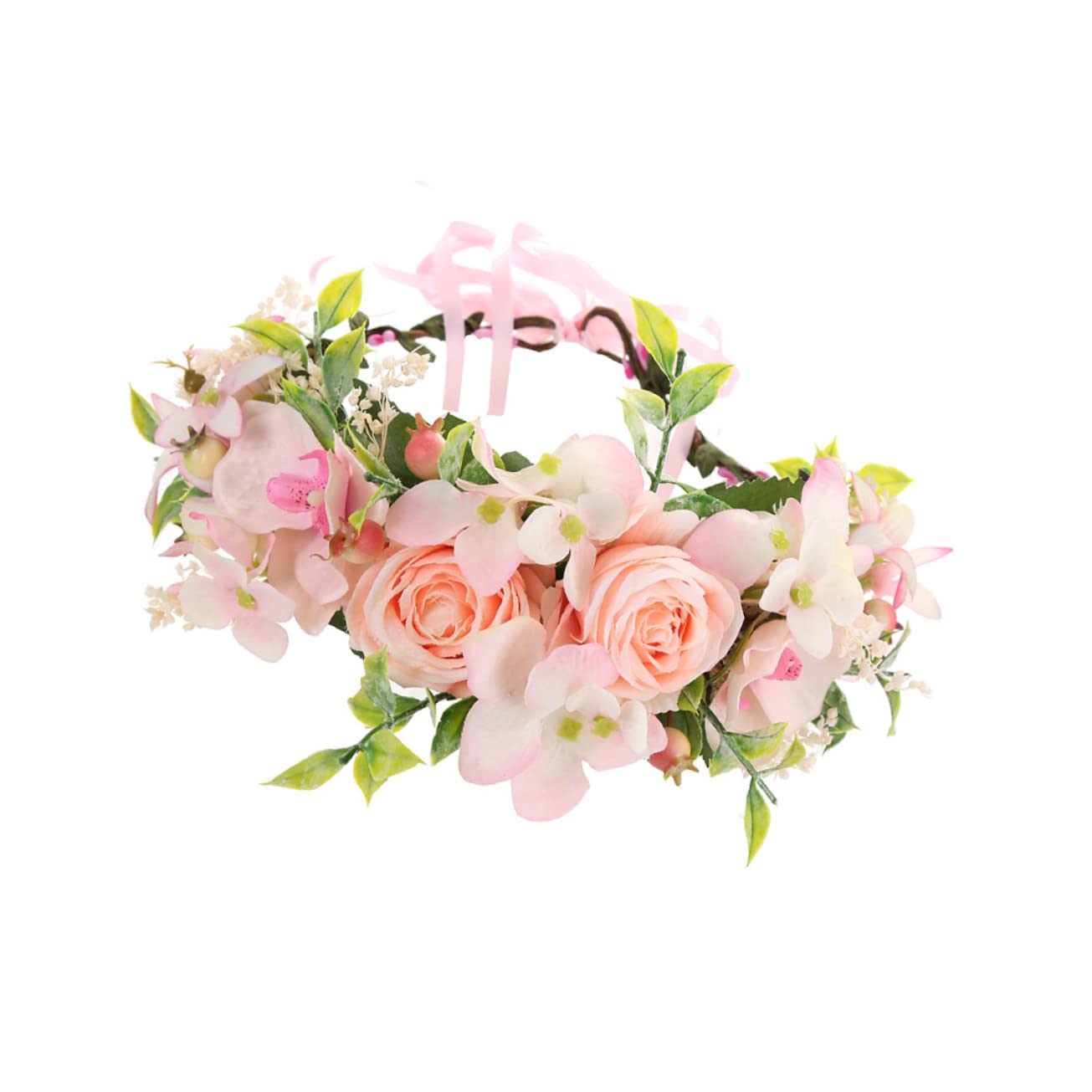 Beaupretty 2-Piece Floral Headband Set - Rose Flower Crown Hair Accessories for Brides, Flower Girls & Weddings | Perfect for Bridal Showers, Photo Props & Boho-Themed Events