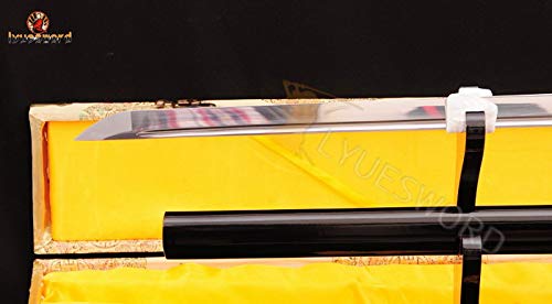 Lyuesword Japanese Full Tang Ninja Sword - Battle Ready 1095 High Carbon Steel Katana with Razor Sharp Blade | Authentic Ninja Weapon for Martial Arts Training, Cosplay & Collectors