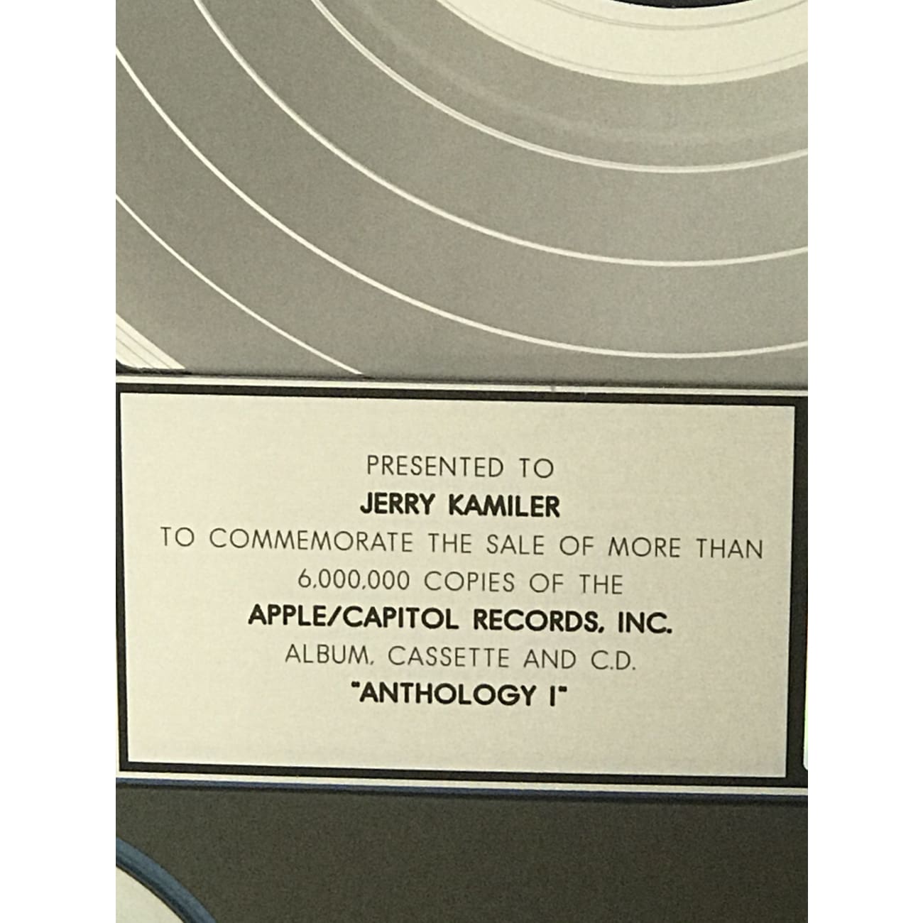 The Beatles Anthology I - 6x Multi-Platinum Album Award | Certified RIAA | Perfect for Music Collectors & Beatles Fans