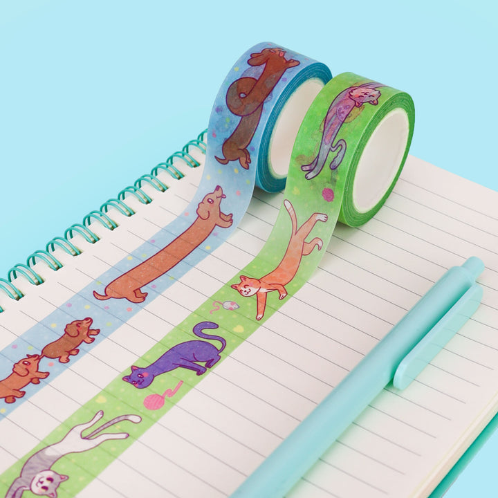 Long Pets Washi Tape - Decorative Japanese Paper Tape for Scrapbooking, Journaling & DIY Crafts | Perfect for Bullet Journals, Gift Wrapping & Home Decor