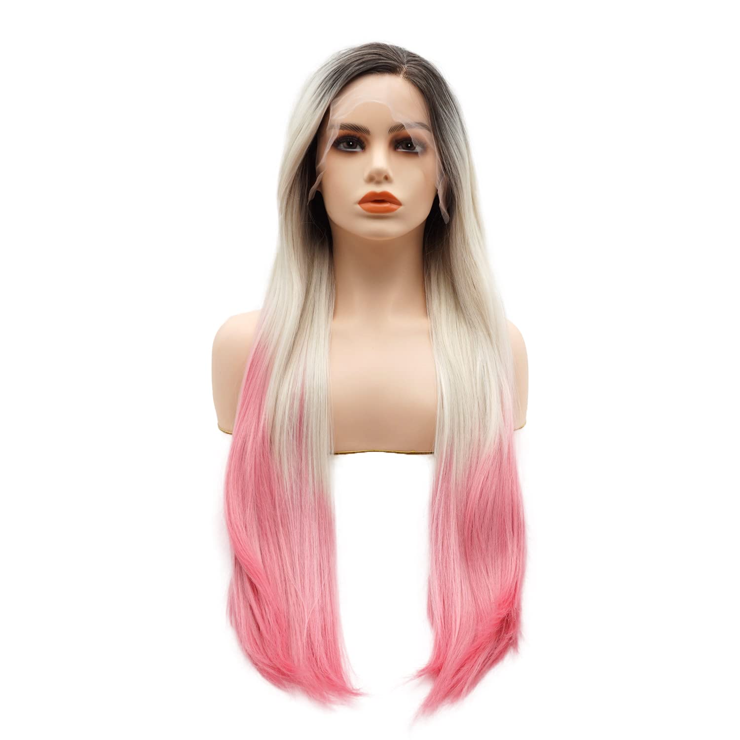 Long Straight Synthetic Lace Front Wig 28