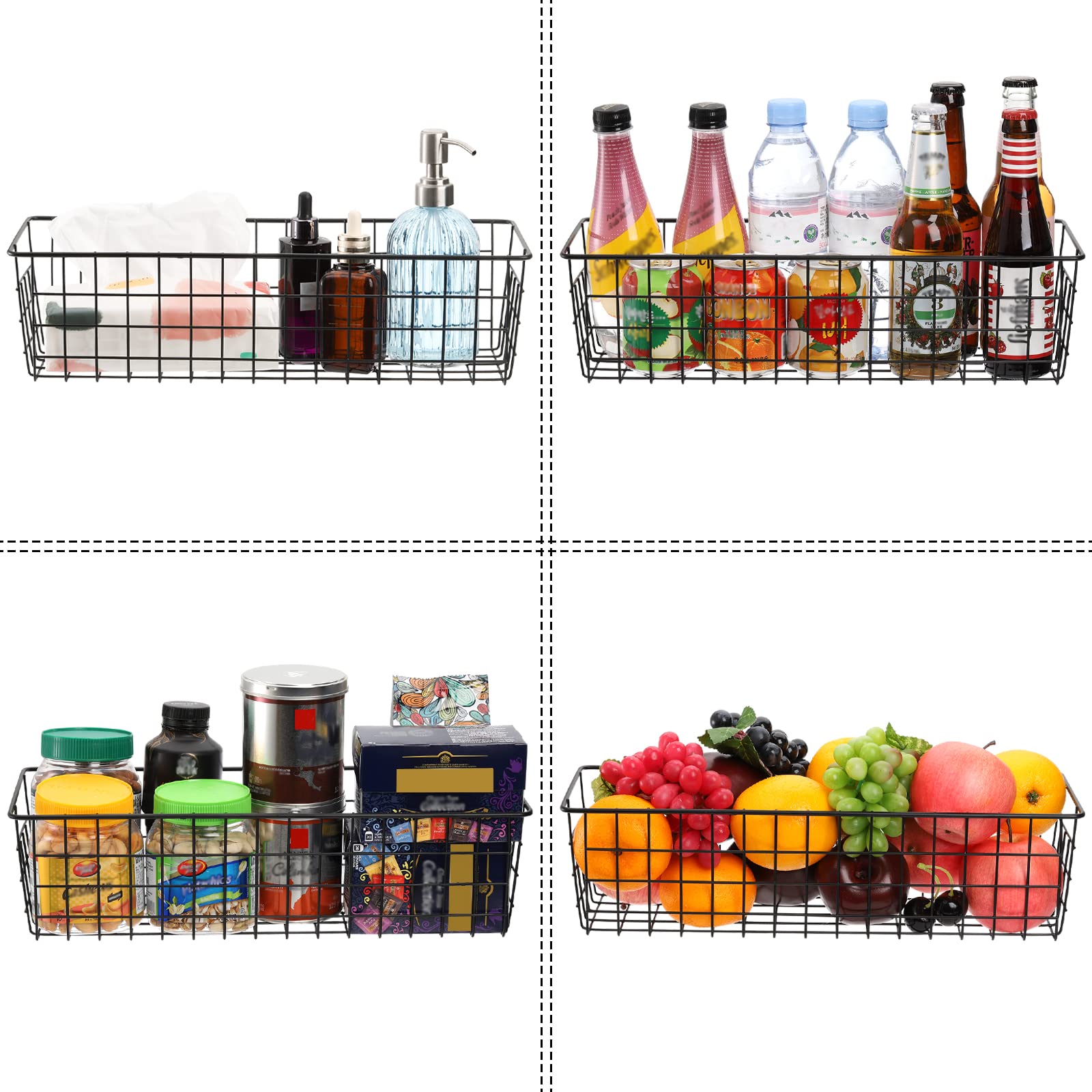 Hedume 3-Pack Metal Wire Storage Baskets with Handles - 16.2