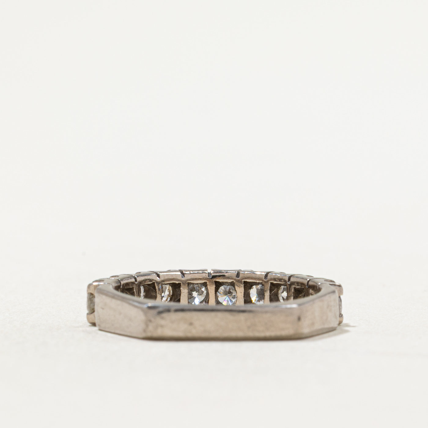 Semi Eternity Diamond Wedding Band Ring - 0.83ctw Round Cut Diamond Ring for Women - Size 5.75 - Perfect for Anniversary, Engagement, or Bridal Jewelry Gift