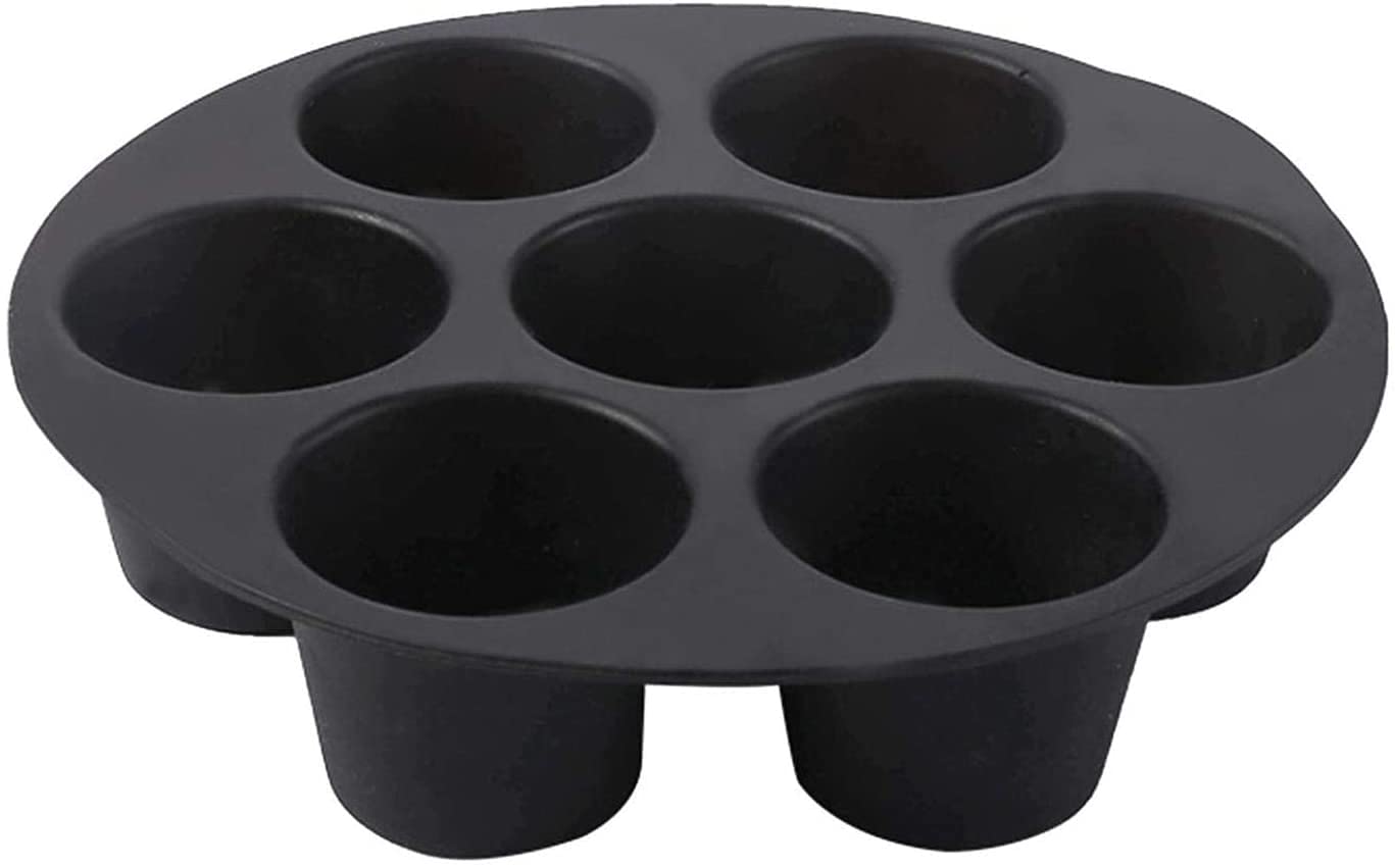 WHFDC 7-Cup Silicone Muffin Pan - Non-Stick Baking Mold for Cupcakes, Muffins & Desserts - Oven, Air Fryer & Microwave Safe - Perfect for Easter, Birthday Gifts & Home Baking (Green, 18cm/21cm) - Ideal for Parties, Holiday Treats & Family Baking Activities