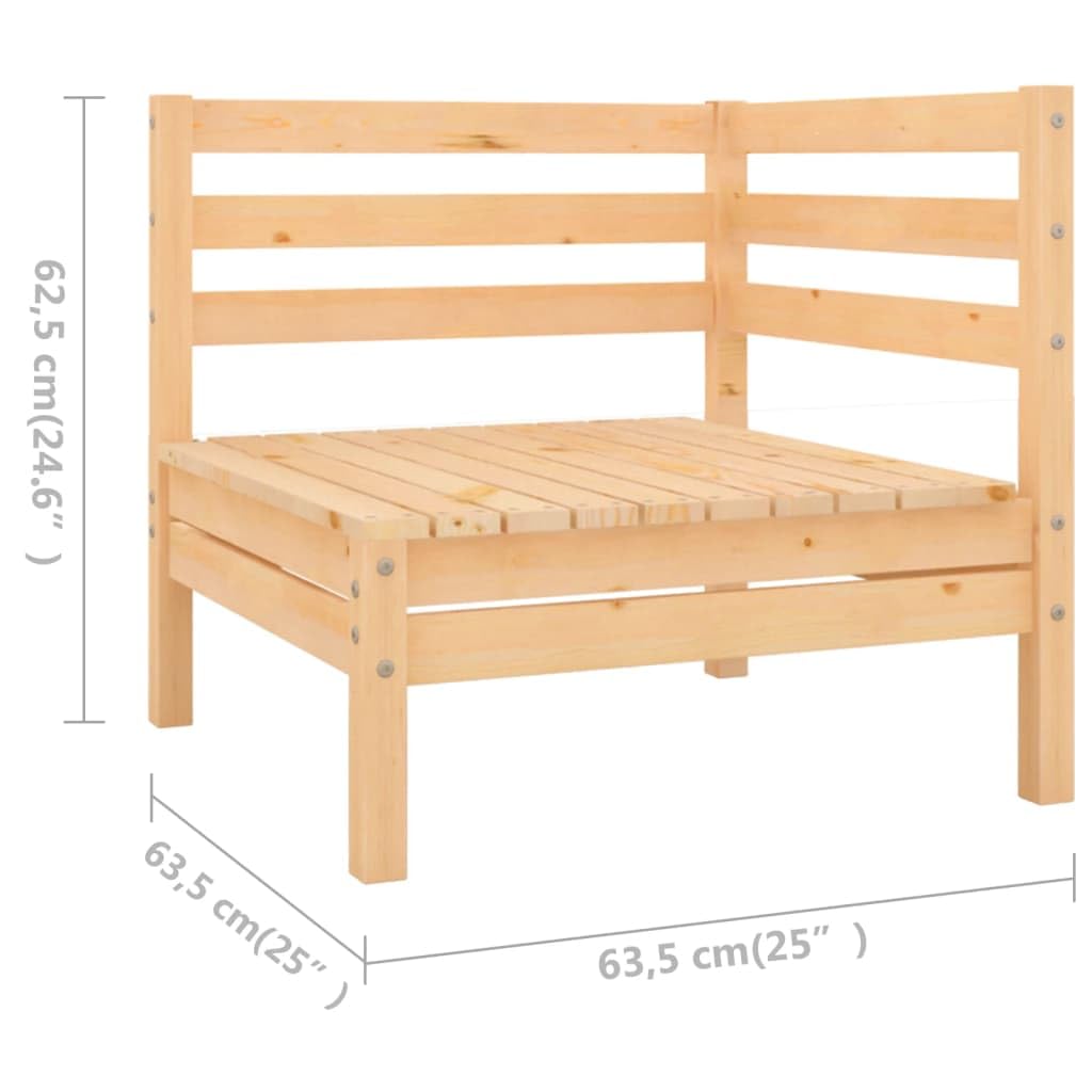 vidaXL 5-Piece Solid Pinewood Patio Lounge Set - Outdoor Garden Furniture with Sofa & Chairs for Backyard, Terrace, Poolside Relaxation