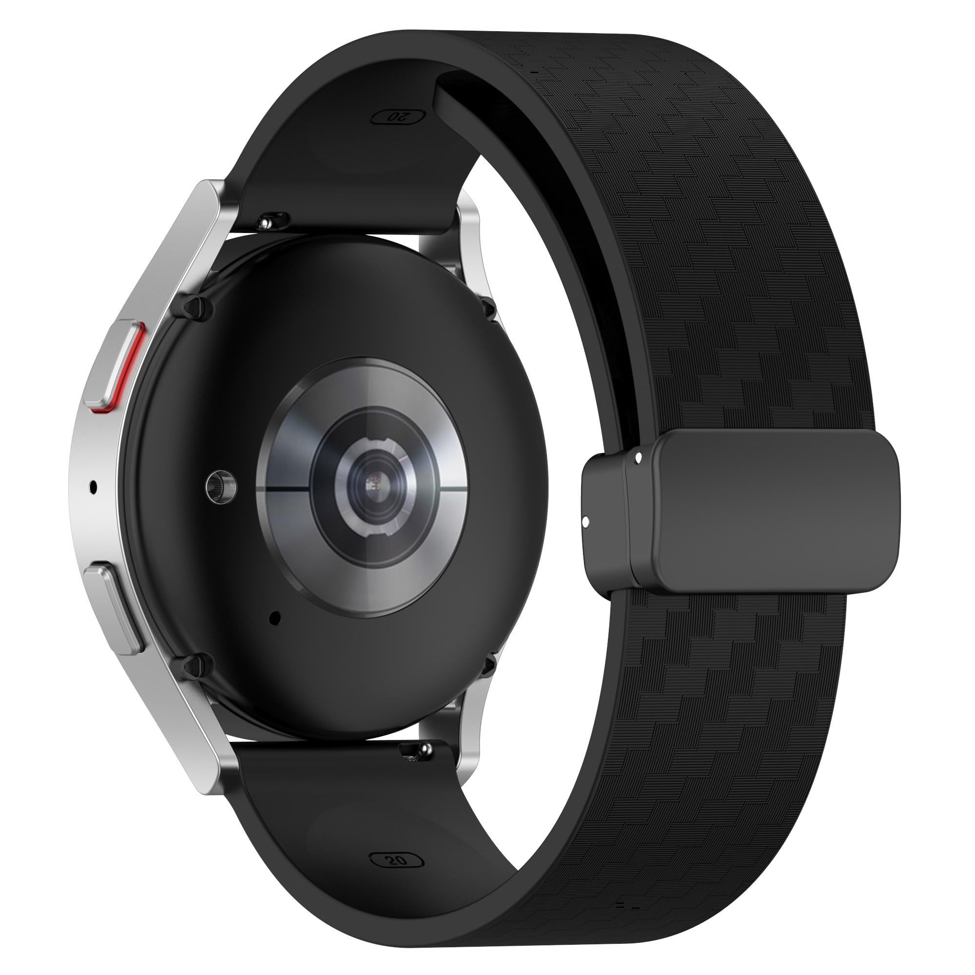 20mm 22mm Carbon Fiber Silicone Magnetic Watch Band for Men & Women - Quick Release Watch Strap Replacement for Smartwatches & Traditional Watches - Perfect for Workouts, Office & Casual Wear
