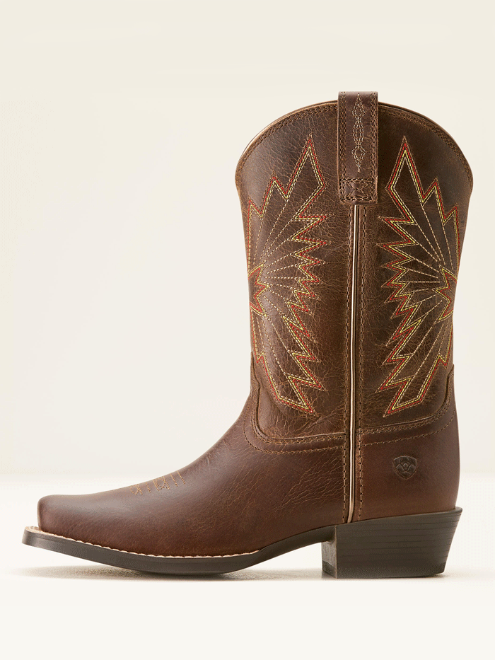 Ariat 10053623 Kids Decatur Western Boot - Honey Bee Bark Leather Cowboy Boots for Boys & Girls - Perfect for Rodeo, Horse Riding & Western Fashion
