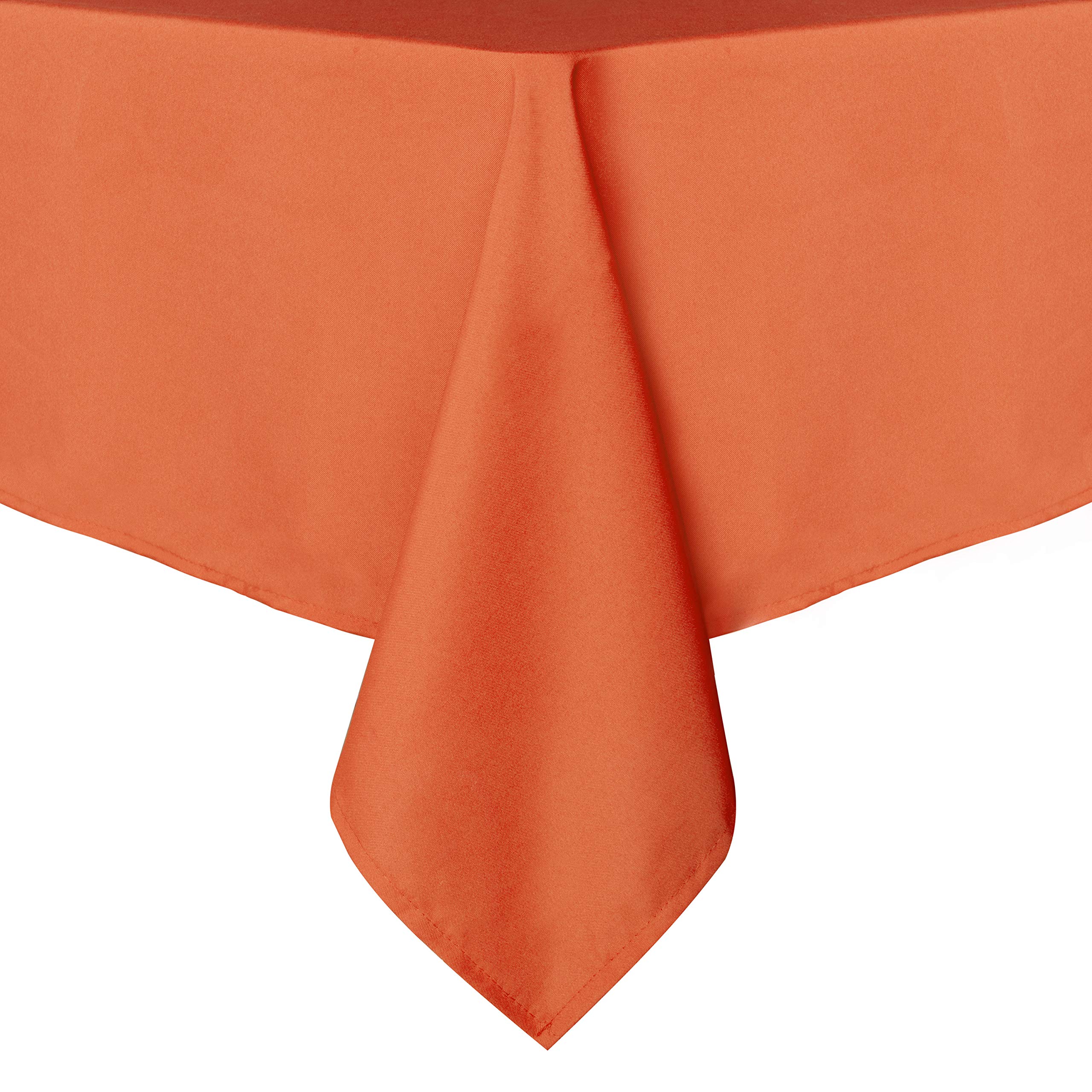 Sancua Rectangle Tablecloth 90 x 132 Inch - Waterproof Spill-Proof Washable Polyester Table Cover for Dining, Buffet, Camping - Decorative Fabric Tablecloth for Indoor & Outdoor Use - Orange