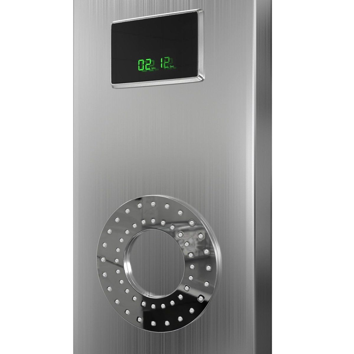 55 Inch 5-Jet Stainless Steel Shower Panel System with LED Rainfall Shower Head, Temperature Display & Handheld Shower - Self-Cleaning, Jet Massage for Spa-Like Bathroom Experience - Perfect for Modern Homes, Luxury Bathrooms & Relaxing Showers