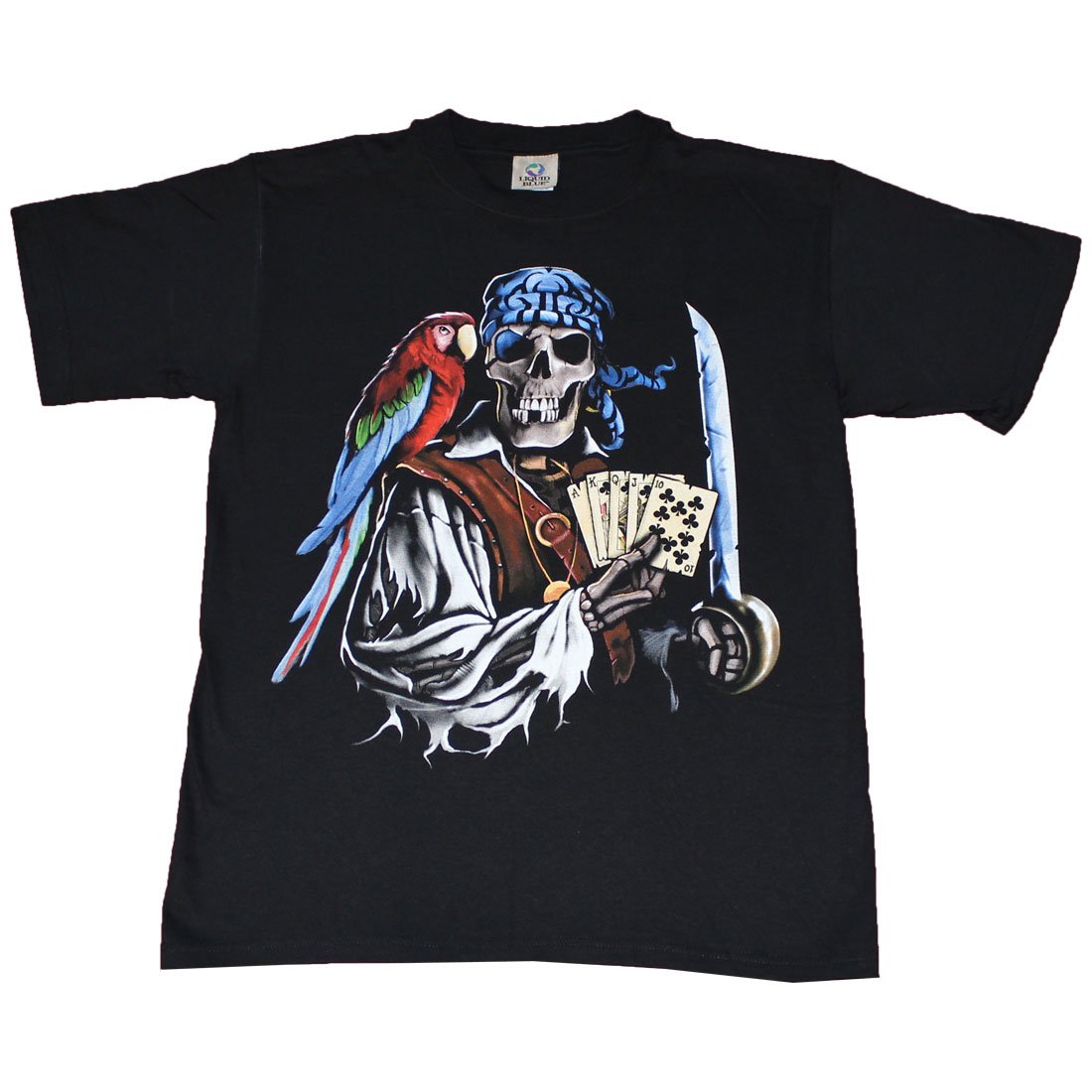 Pirate T-Shirt - Dead Man's Hand Design | Vintage Skull & Crossbones Graphic Tee for Men | Perfect for Halloween, Costume Parties & Pirate Themed Events