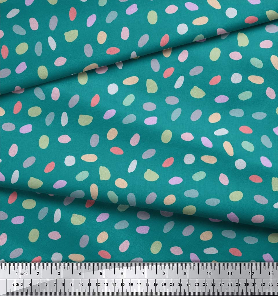 Soimoi Moss Georgette Green Fabric by The Yard - 42 Inch Wide Brush Stroke Abstract Printed Textile for Dresses, Scarves & Home Decor | Artistic Floral Design Fabric for DIY Sewing Projects & Fashion Design