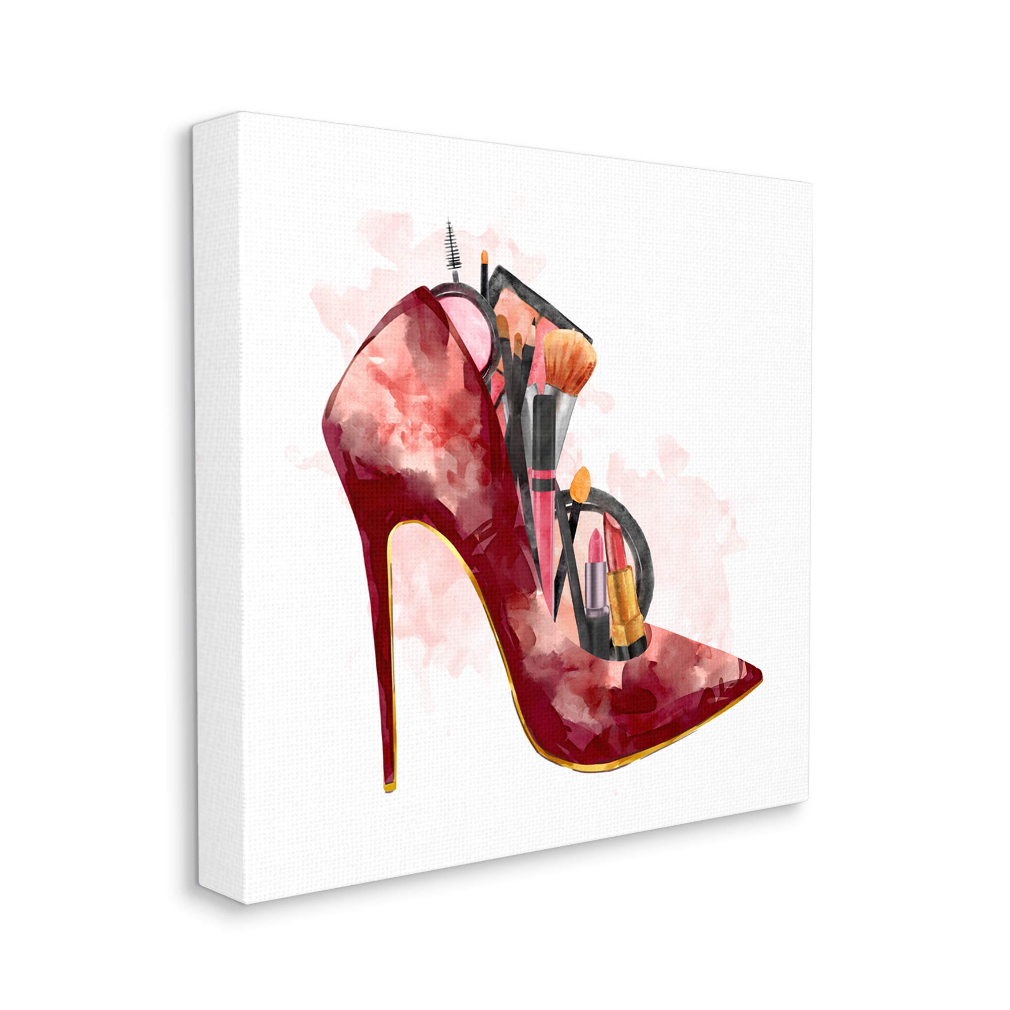 Stupell Industries Red Fashion Heels & Cosmetic Accessories Canvas Wall Art - 24