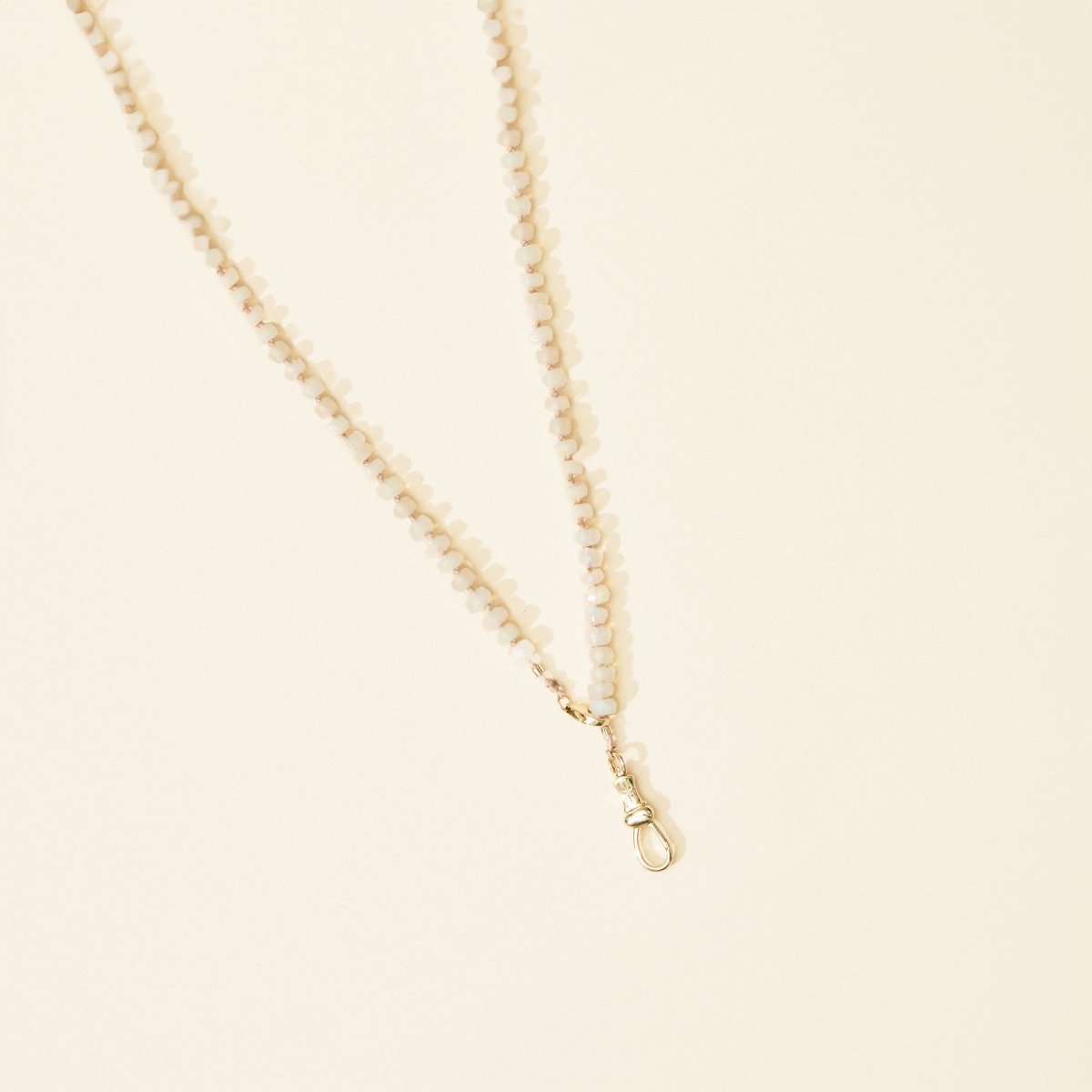Natural Moonstone Beaded Mood Necklace in 10K Yellow Gold with Diamonds - Elegant Jewelry for Women, Perfect for Everyday Wear, Gifts & Special Occasions