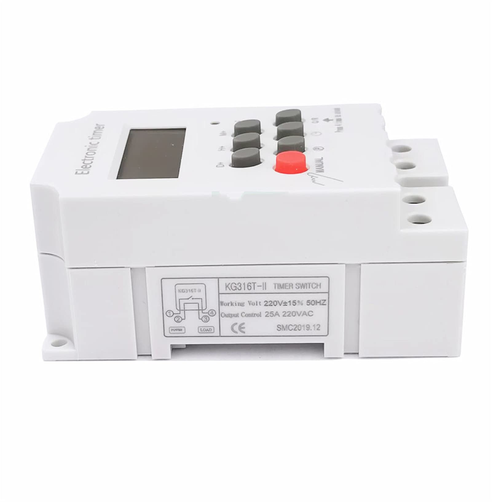 CZKE KG316T-II Digital Programmable Timer Switch 25A 220V DIN Rail Mount for Home & Industrial Automation - Perfect for Lighting, HVAC, and Equipment Control
