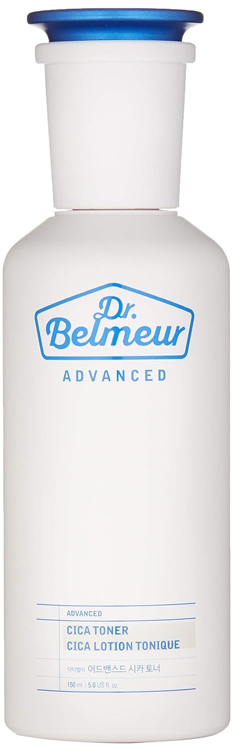 Dr. Belmeur Advanced Cica Toner for Sensitive Skin - Hypoallergenic, Dermatologist-Tested Facial Toner with Plant-Based Formula | Skin Brightening, Pore Minimizing & Soothing Treatment | 5.0 Fl Oz | Perfect for Daily Skincare Routine & Post-Sun Care