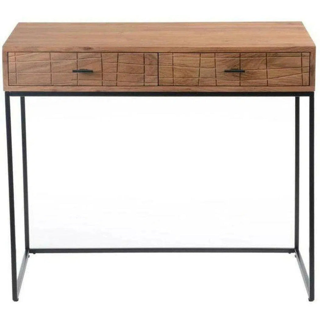 35.5 Inch Natural Wood Modern Writing Desk - Home Office, Study Room & Workspace Essential for Productivity