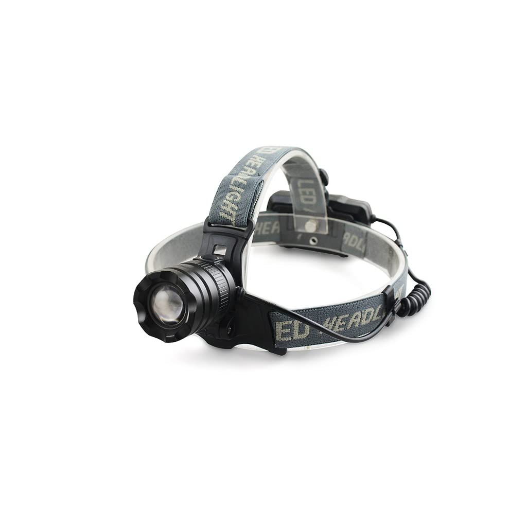 TONPOP LED Headlamp - 3000 Lumens Super Bright Rechargeable Headlight with Long Range, Waterproof Head Mounted Flashlight for Night Fishing, Mining, Hiking, Camping & Outdoor Adventures (Black)