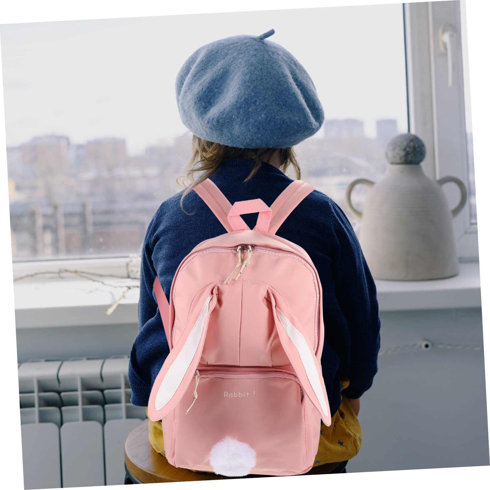 GALPADA 5-Piece Bunny Design Backpack Set - Lightweight Travel Bags for Kids, Durable Nylon School Backpack with Zipper Closure (Perfect for School, Travel, Shopping & Outdoor Adventures)