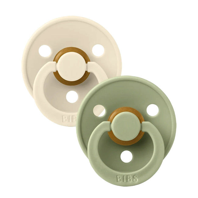 Original Symmetrical Latex Pacifier 2-Pack - Ivory & Sage | Soothing Baby Bibs for Feeding & Comfort | Perfect for Newborns & Infants