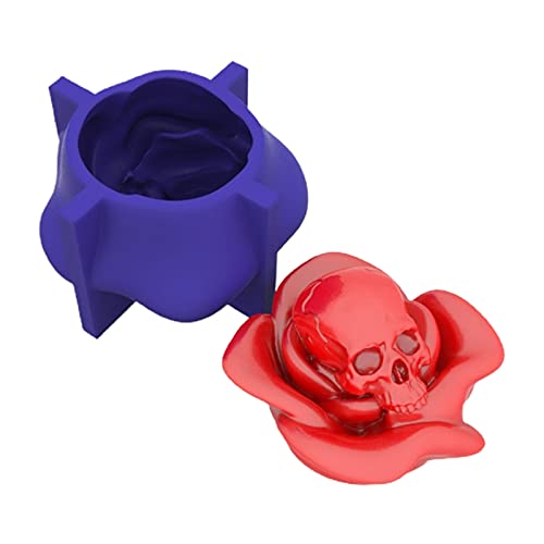 3D Rose Flower Skull Candle & Soap Mold - DIY Epoxy Wax Molds for Handmade Aromatherapy Candles, Soap Making, Home Decor & Gifts