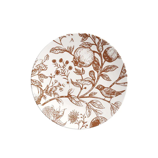 Rimonim Design Round Plastic Plates - Durable & Stylish Disposable Dinnerware for Parties, Picnics, and Events