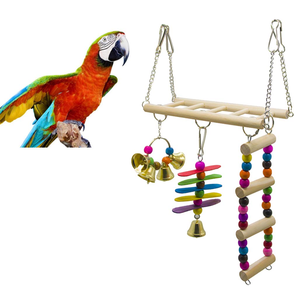 Balacoo Natural Bite-Resistant Hamster & Parrot Climbing Ladder Toy - 1PC Durable Pet Bird Supplies for Parakeets, Cockatiels, Small Birds - Perfect for Cage Enrichment & Exercise