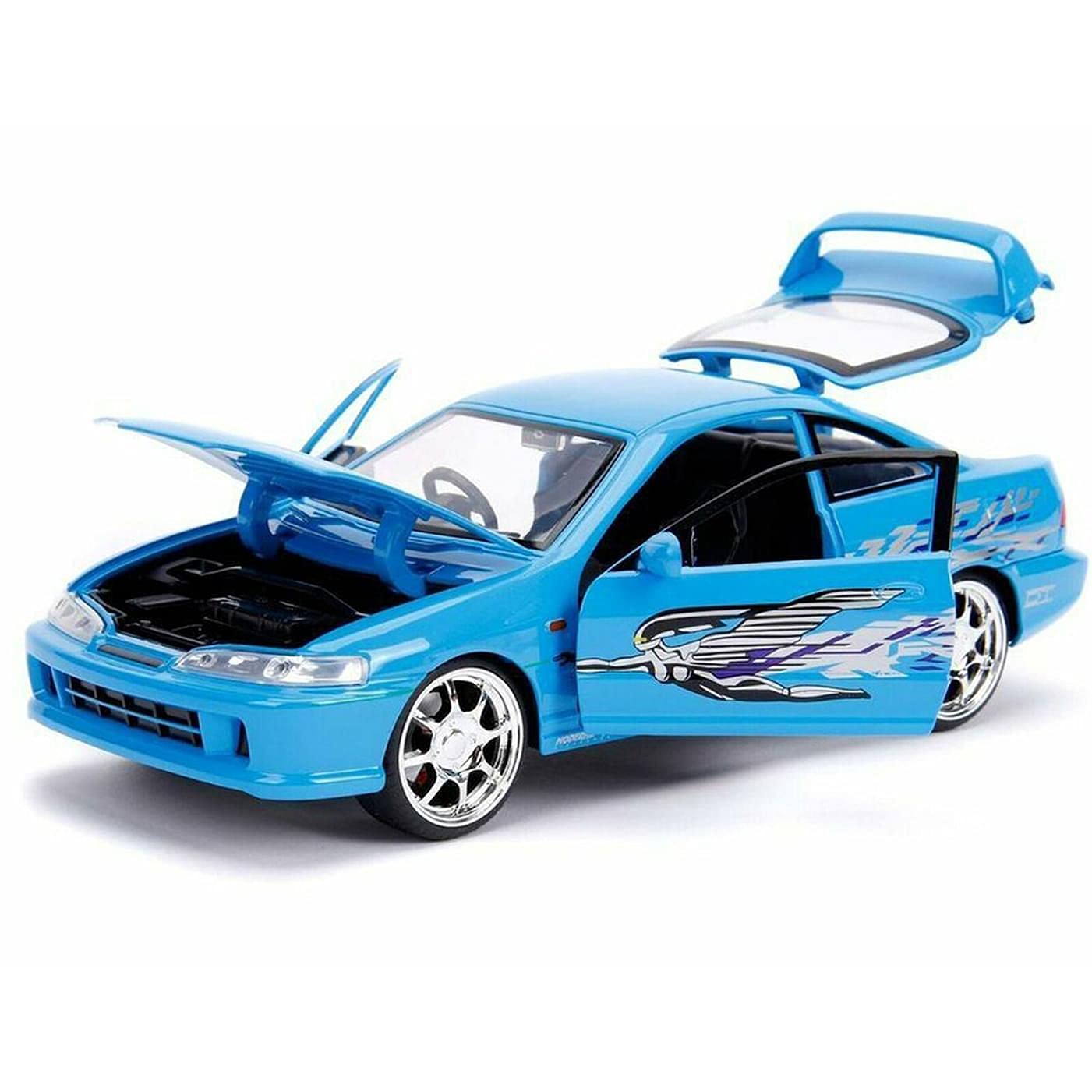 Jada Toys Fast & Furious 1:24 Scale Mia's Acura Integra Type-R Die-cast Model Car - Collectible Blue Replica for Kids & Adults - Perfect for Movie Fans, Display & Play