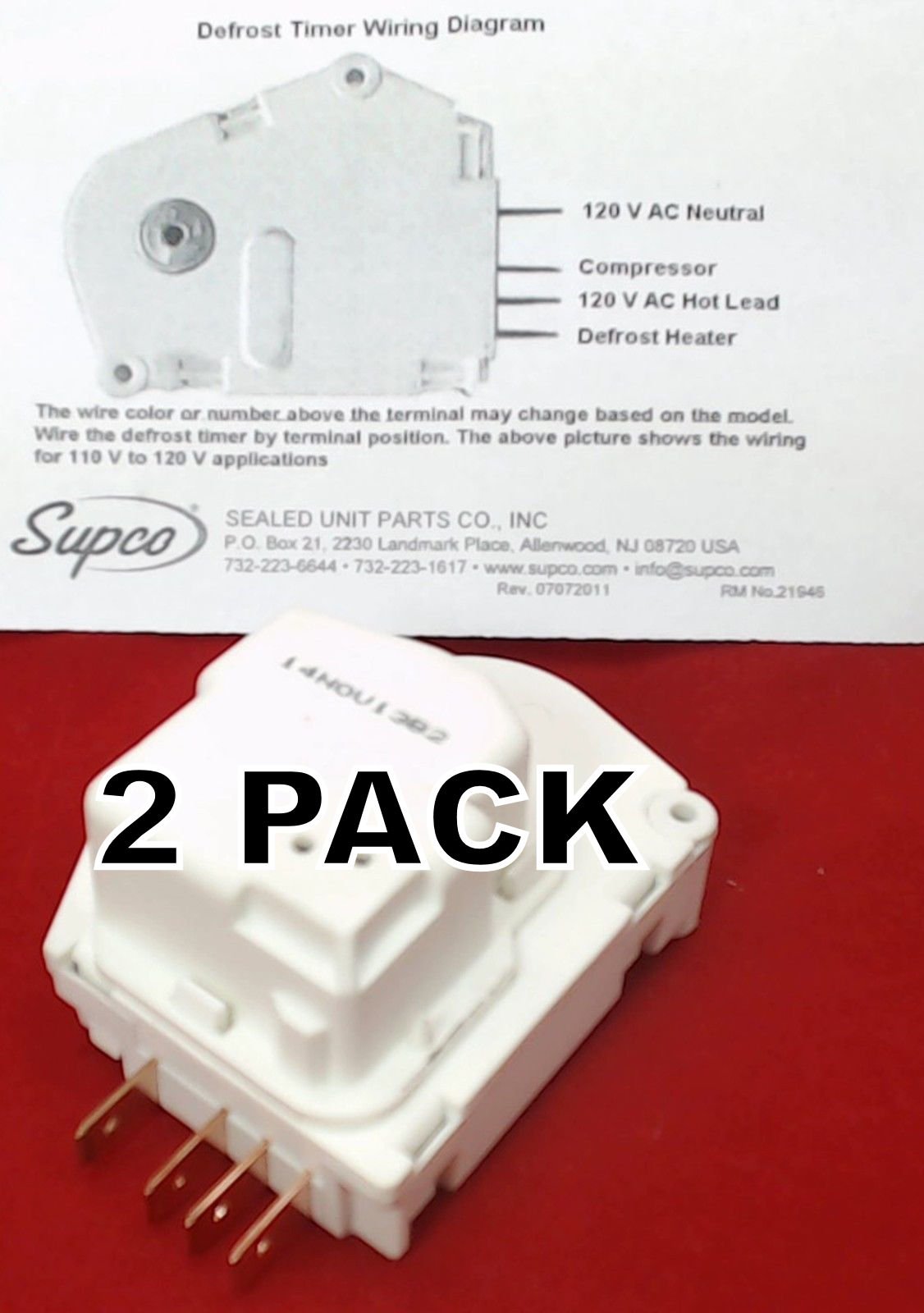 Seneca River Trading 2-Pack Refrigerator Defrost Timer Replacement for Sub-Zero Models 3-08-118-0 & 3081180 - Keep Your Fridge Running Smoothly for Home or Commercial Use