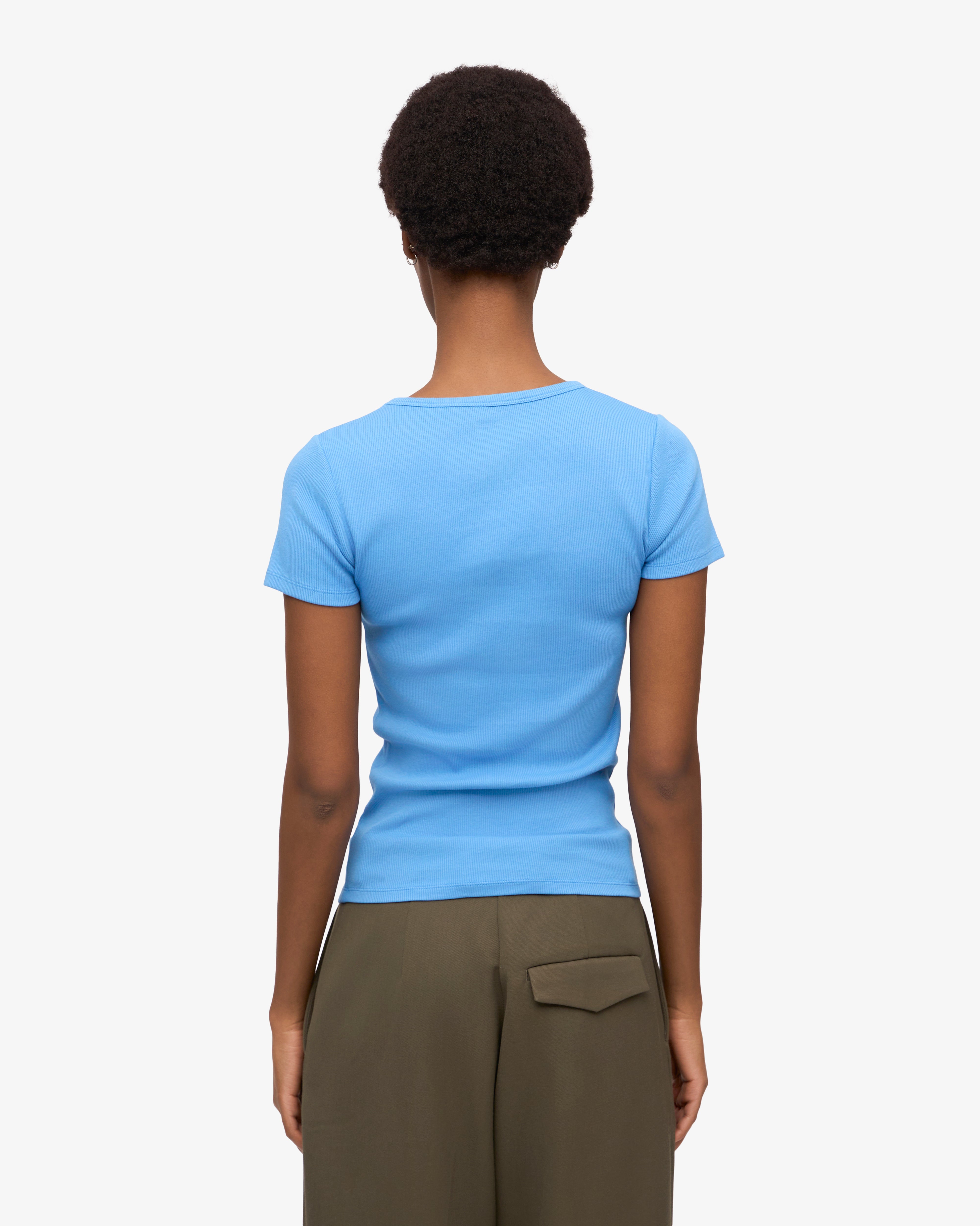 Organic Cotton Ribbed T-Shirt for Men & Women - Deep Black - Soft & Comfortable Casual Wear for Everyday Outfits & Layering