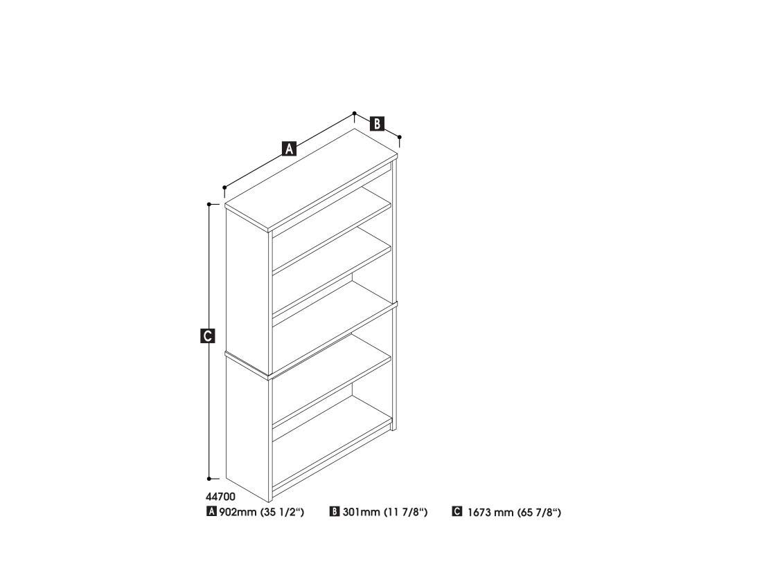 Bestar Universal 36W White Chocolate Bookcase - Modern Bookshelf for Living Room, Bedroom & Office Storage