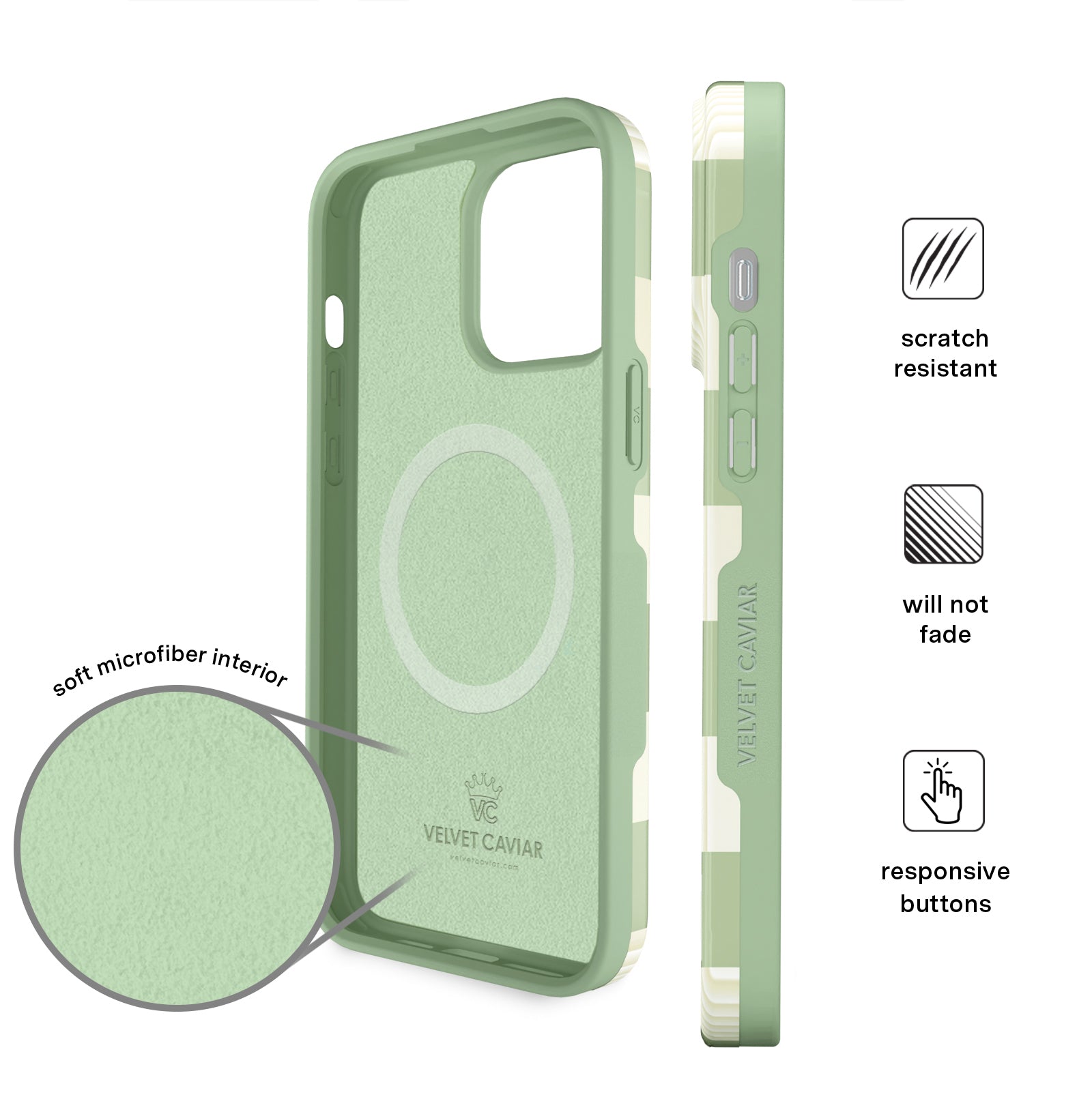 Trendy Pistachio Green Checkered iPhone Case - Stylish Protective Cover for iPhone 12/13/14/15 Pro Max - Perfect for Everyday Use, Travel & Fashion Accessories