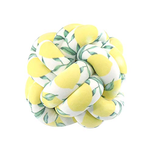 Modern Small Knot Pillow - Decorative Throw Cushion for Sofa, Bed & Home Decor - 10 Inch Lemon Yellow Accent Pillow - Perfect for Living Room, Bedroom & Nursery Styling