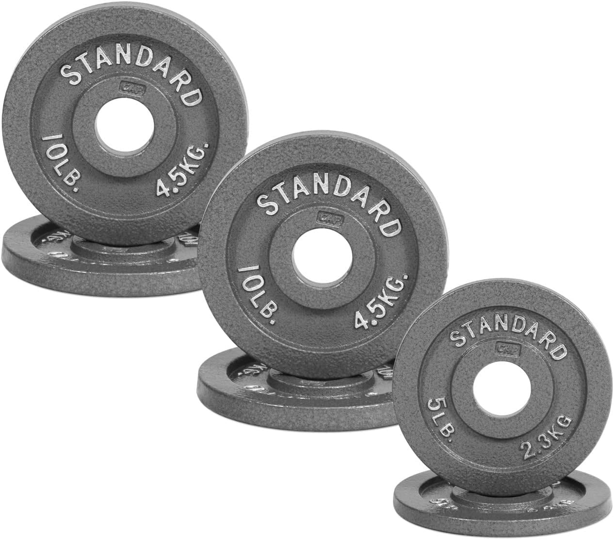 CAPHAUS 2-Inch Olympic Weight Plates - Solid Cast Iron Barbell Plates for Strength Training, Weightlifting, Bodybuilding & Powerlifting - Perfect for Home Gym, CrossFit, and Commercial Fitness Centers - Multiple Weight Options Available