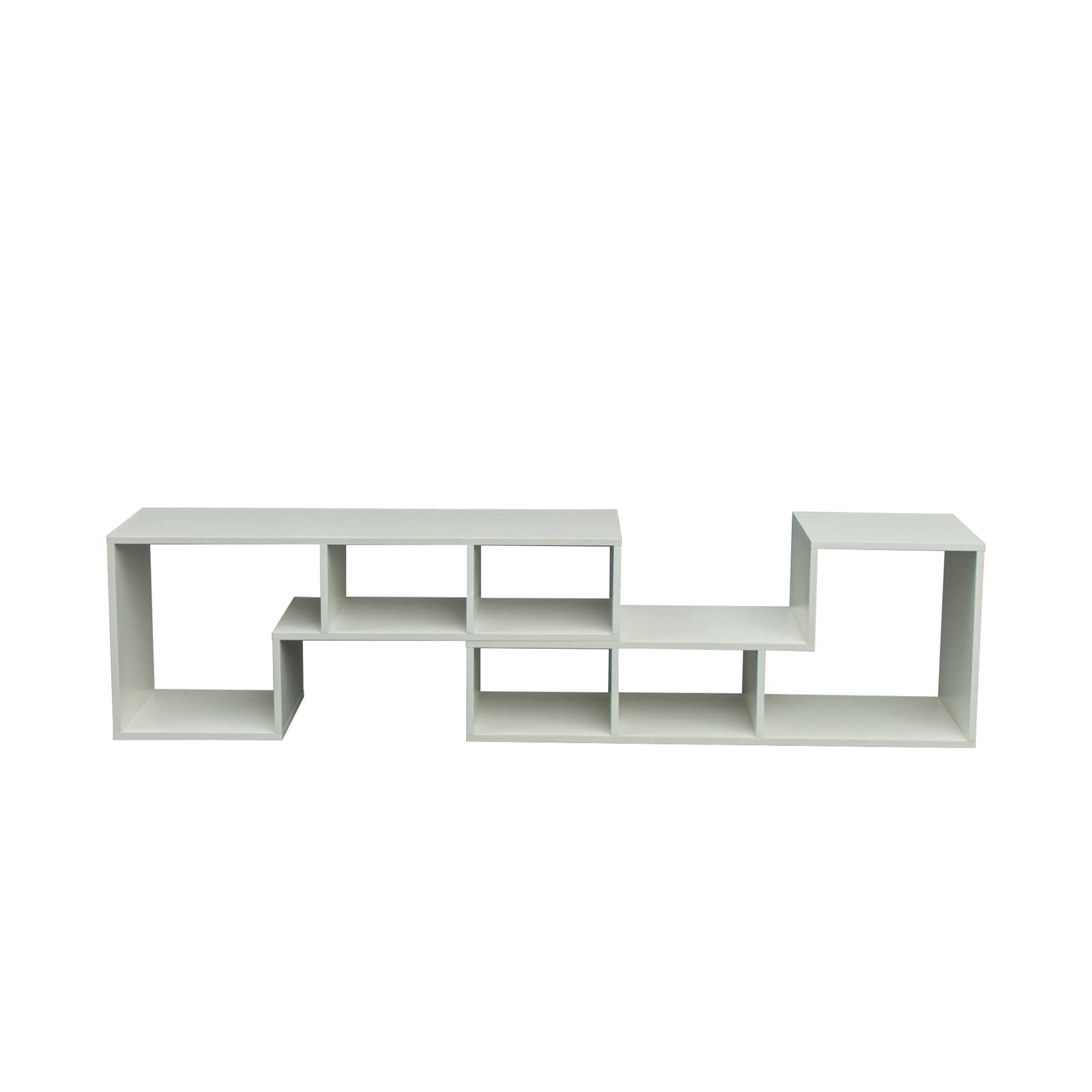 Modern White Wood TV Stand with Storage Shelves - Entertainment Center for Flat Screen TVs, Free Combination Display Shelf & Bookcase - Perfect for Living Room, Home Theater & Media Organization