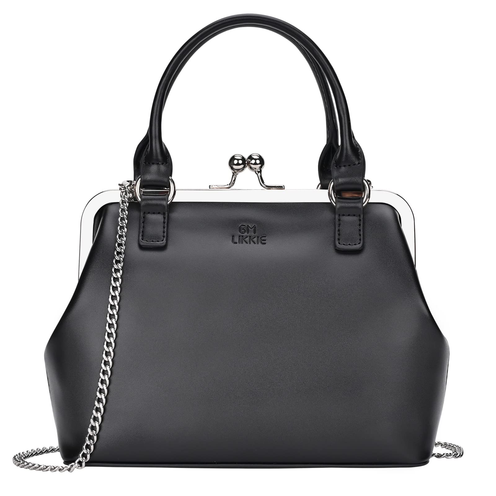 Vintage PU Leather Kiss Lock Clutch Purse for Women - Elegant Top Handle Evening Handbag | Perfect for Parties, Weddings & Special Occasions