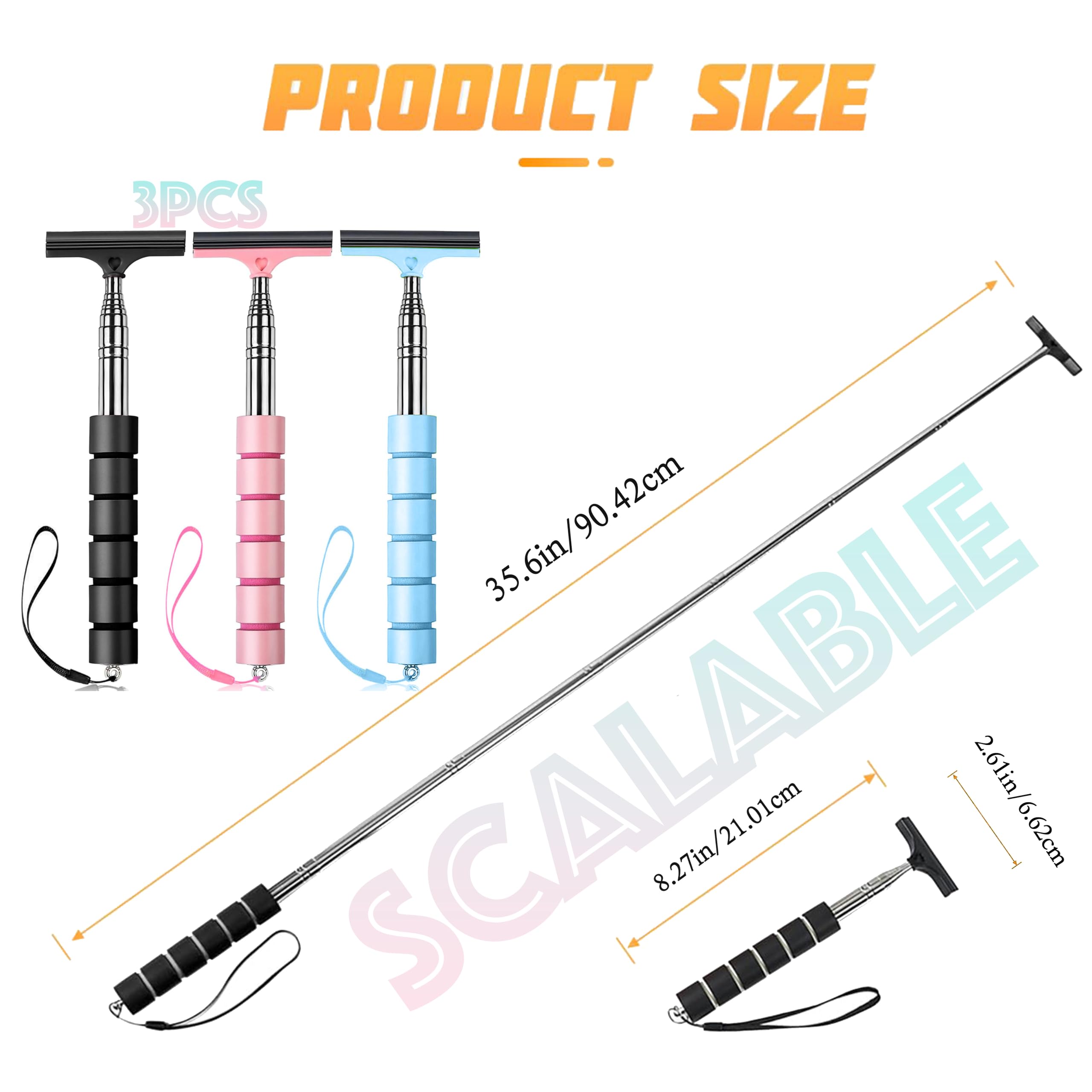 Retractable Car Rearview Mirror Wiper & Side Mirror Squeegee - Portable Rain & Fog Cleaning Tool, Universal Car Accessories for All Vehicles (Pink, 1PC) - Perfect for Rainy Days, Foggy Weather & Road Trips