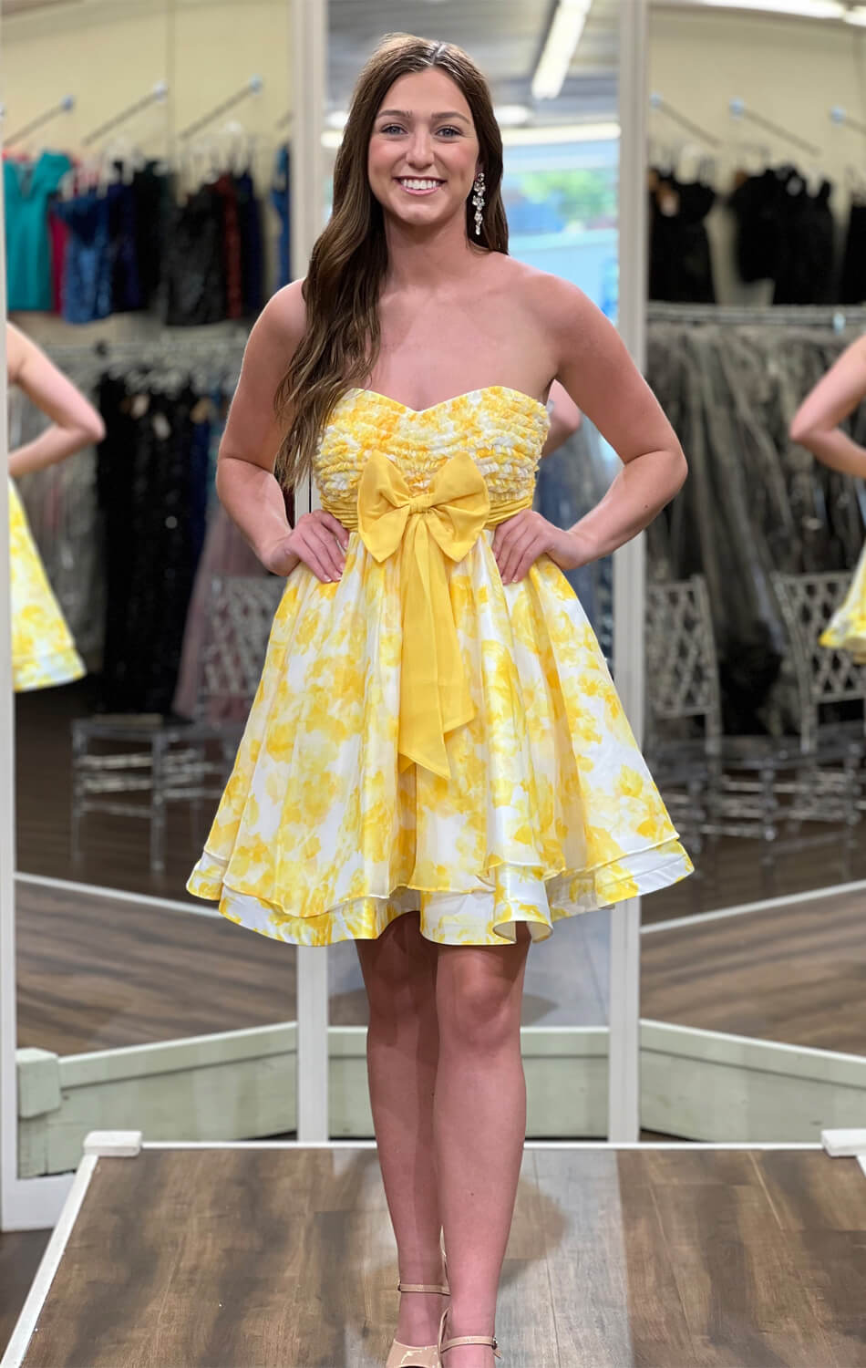 Ava Presley Floral Strapless Mini Dress for Women - Sexy Summer Party Cocktail Dress for Night Out, Date Night, and Special Occasions