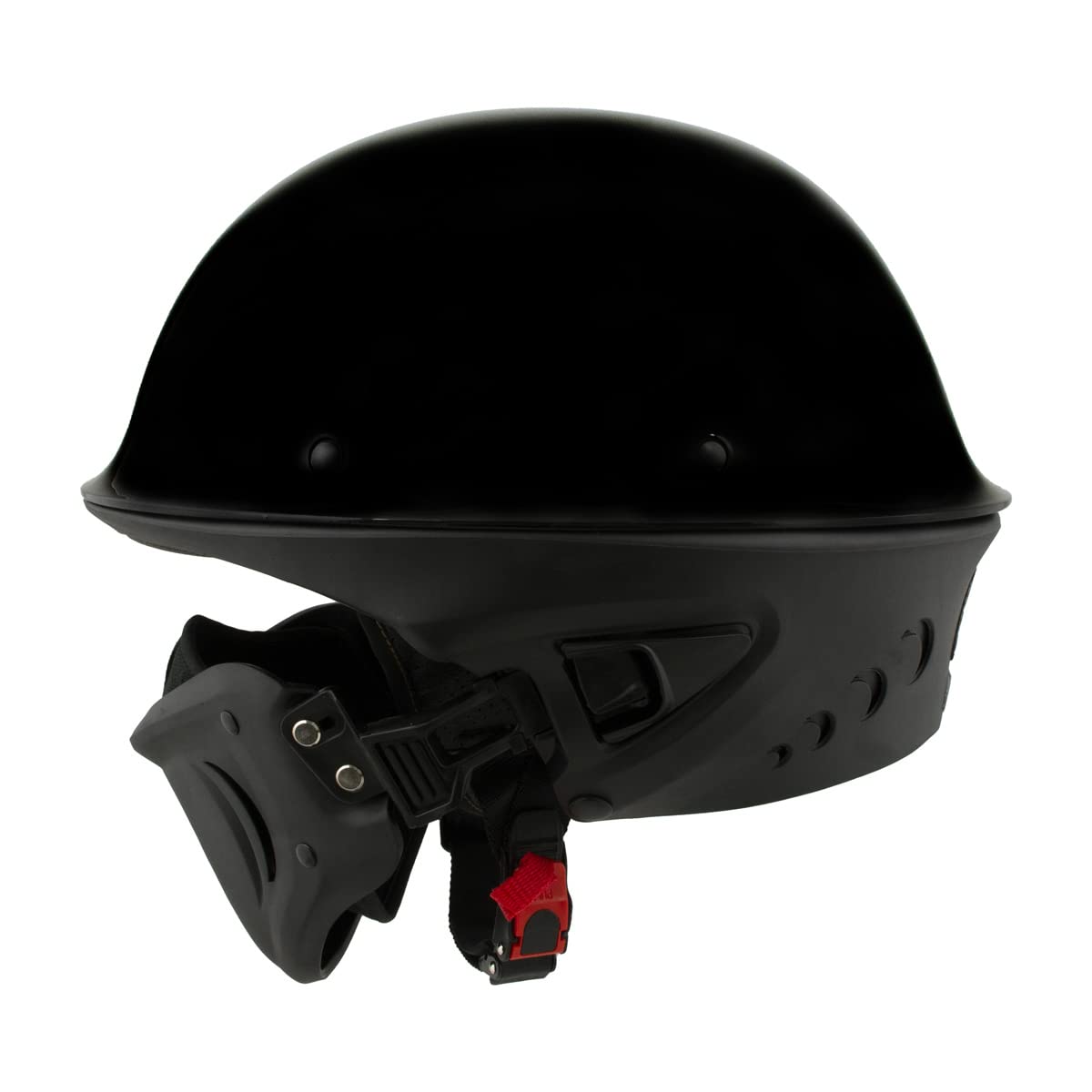 Milwaukee MPH9831DOT Rascal 3/4 Open Face Motorcycle Helmet - DOT Approved Gloss Black 2-in-1 Biker Helmet for Men (X-Large) - Perfect for Cruiser Riding & Urban Commuting