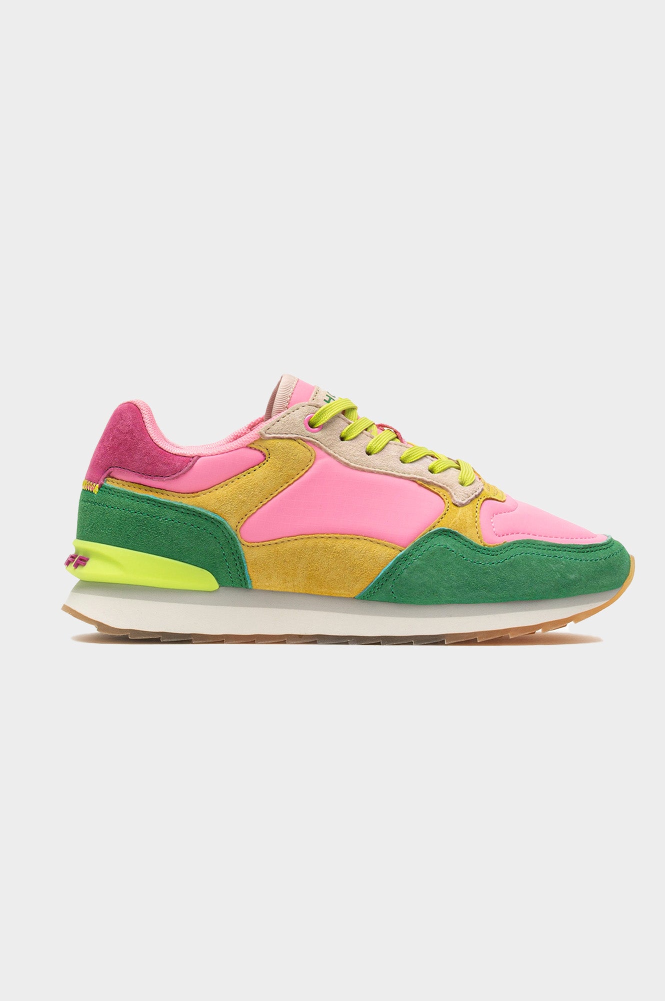 HOFF Santa Marta Trainers for Women - Lightweight Running Shoes with Cushioning, Green and Pink Color Block Design - Perfect for Jogging, Gym Workouts & Casual Wear