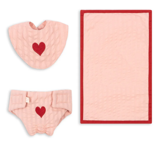 KONGES SLOJD Doll Nursery Set - Organic Cotton Baby Doll with Crib & Accessories for Pretend Play, Gift for Toddlers & Kids (One Size) | Perfect for Imaginative Play, Daycare, and Preschool Learning Activities