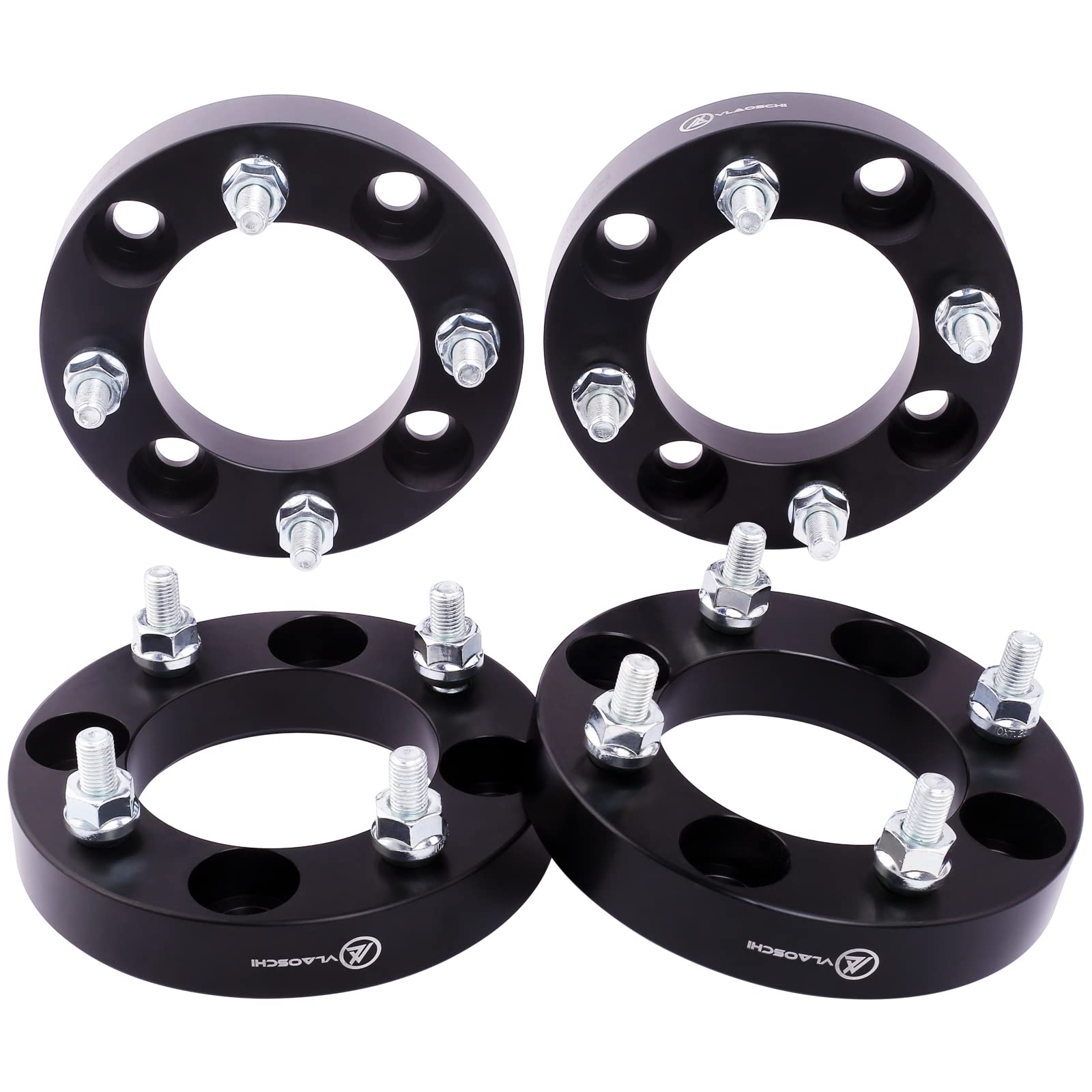 VLAOSCHI 1 Inch Black Forged ATV Wheel Spacers 4x115 Bolt Pattern with 10x1.25 Studs - Compatible with Yamaha, Arctic-Cat 4 Lug ATVs (Prowler XT 300 400 500 550 650 700, Raptor 125 350 660R 700) - Pack of 4 - Enhance Stability & Off-Road Performance for Trail Riding & Mud Adventures