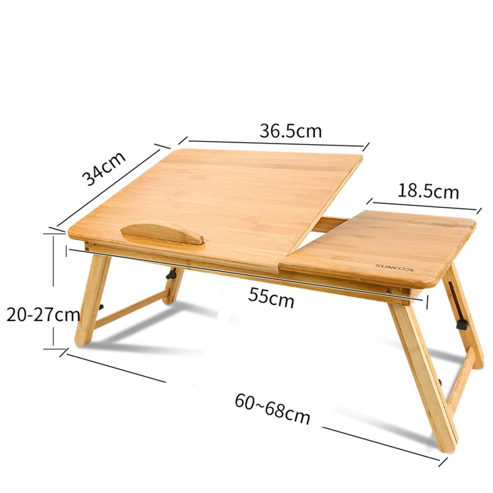 Adjustable Bamboo Laptop Desk for Bed & Sofa - Portable Folding Notebook Stand (68x34x27cm) - Perfect for Working, Reading & Eating in Bed, Living Room or Office (Style2)