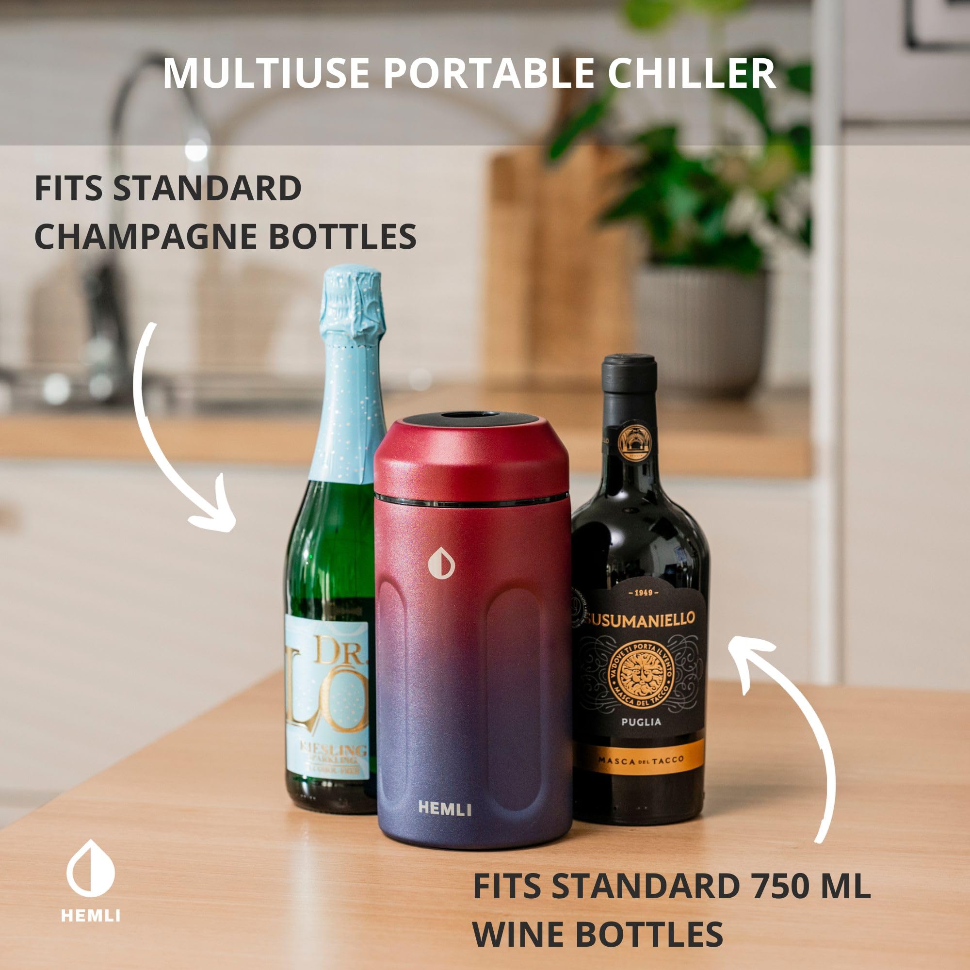 Premium Wine Bottle Insulator Sleeve & Chiller Cooler - Elegant Champagne Bottle Holder for Women | Perfect for Parties, Picnics & Gift Giving