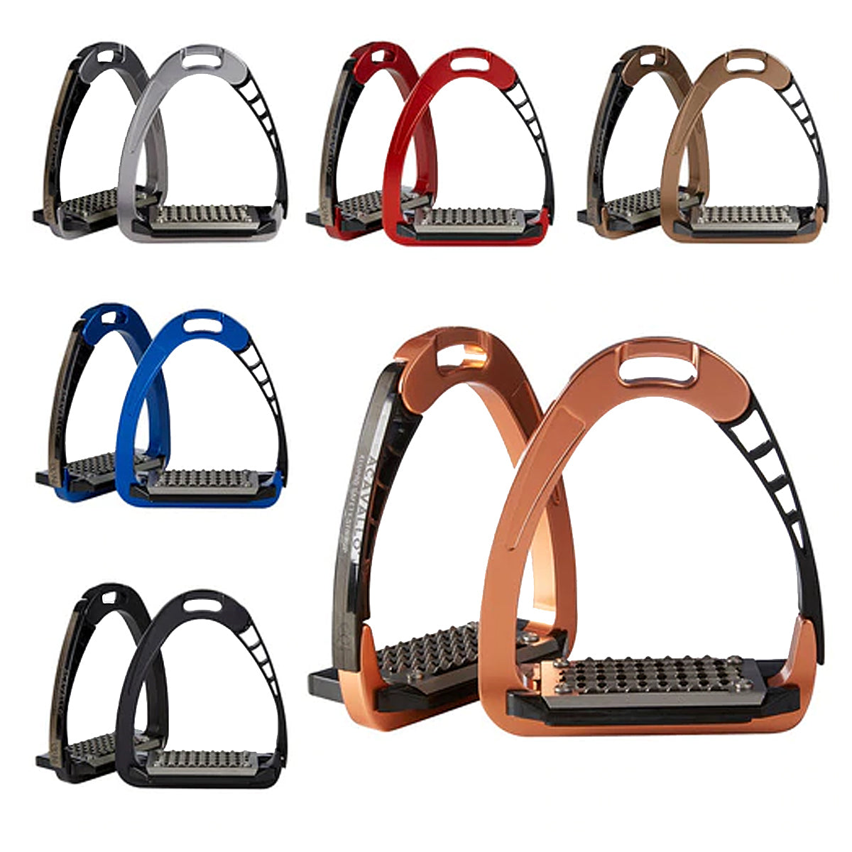 Acavallo Arena AluPro Stirrups - Lightweight Aluminum Horse Riding Stirrups for Equestrian & Show Jumping - Perfect for Training & Competitions