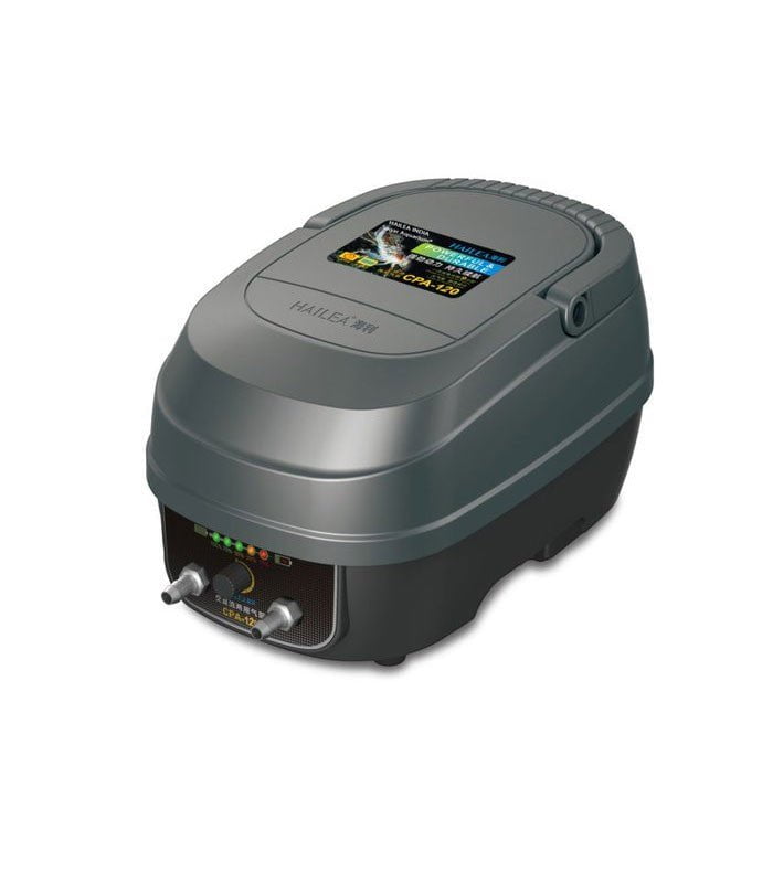 HAILEA CPA 120 AC/DC Aquarium Air Pump - High Performance Oxygen Pump for Fish Tanks, Hydroponics, and Pond Aeration - Quiet & Energy Efficient for Home and Commercial Use