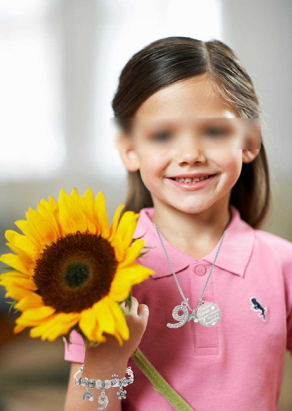 9th Birthday Gifts for Girls - Personalized Necklace & Charm Bracelet Set for 9 Year Old Girls | Unique Birthday Present for Daughter, Granddaughter, Niece | Perfect for Birthday Parties, Special Occasions & Everyday Wear