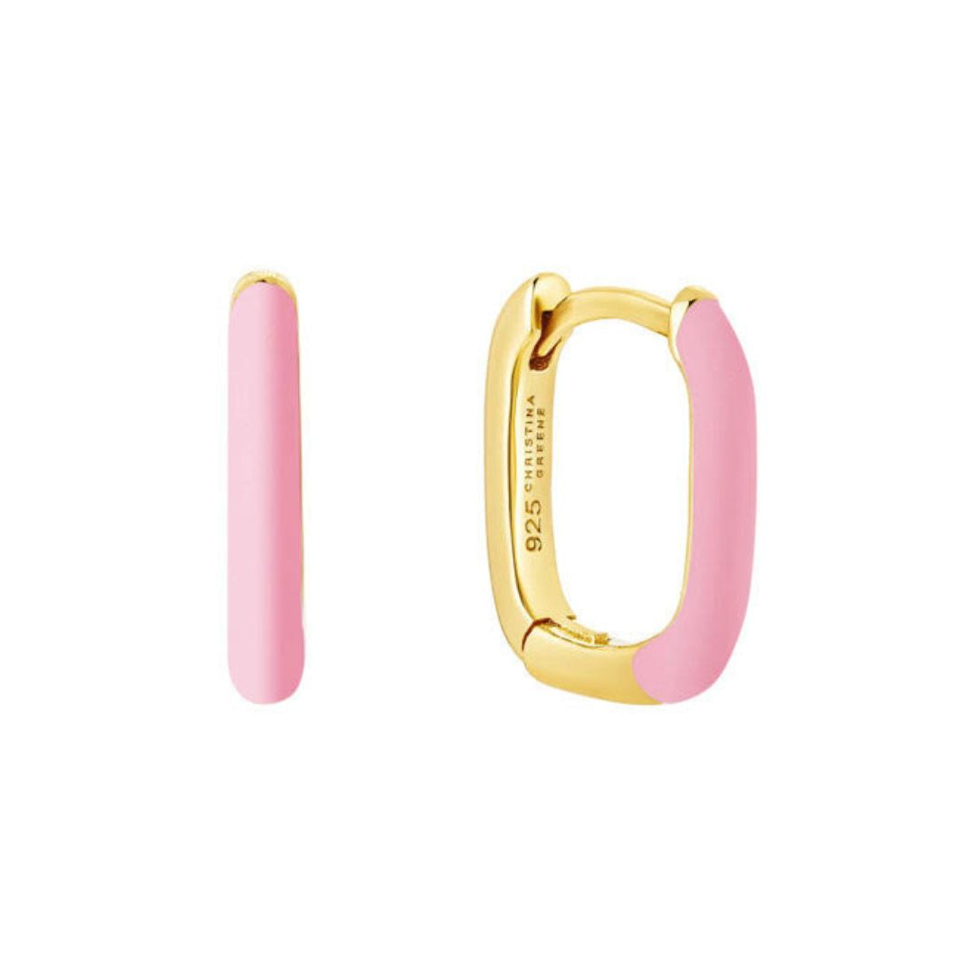 Trendy Bubblegum Pink U Hoop Earrings for Women - Lightweight & Hypoallergenic - Perfect for Parties, Dates & Everyday Wear