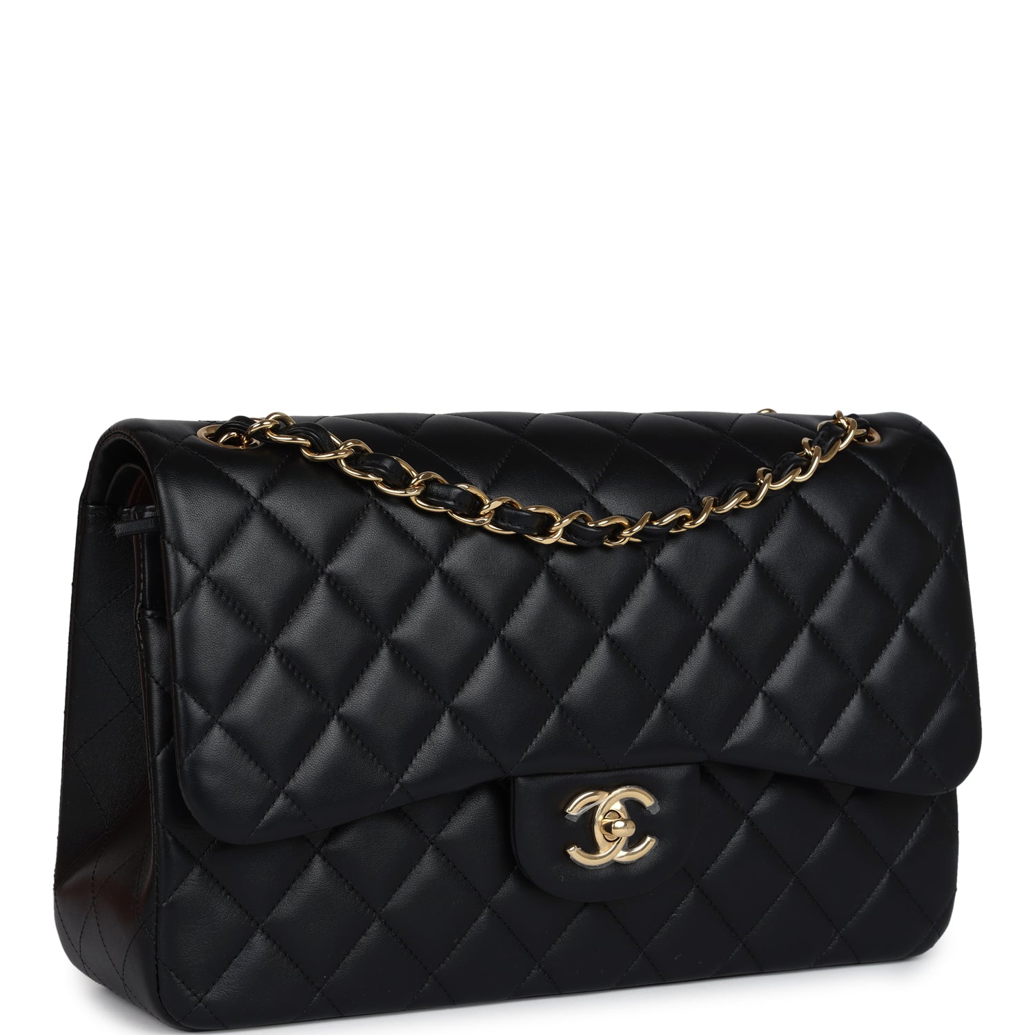 Chanel Jumbo Classic Double Flap Bag Black Lambskin Gold Hardware - Luxury Designer Handbag for Women, Perfect for Parties, Work & Everyday Use